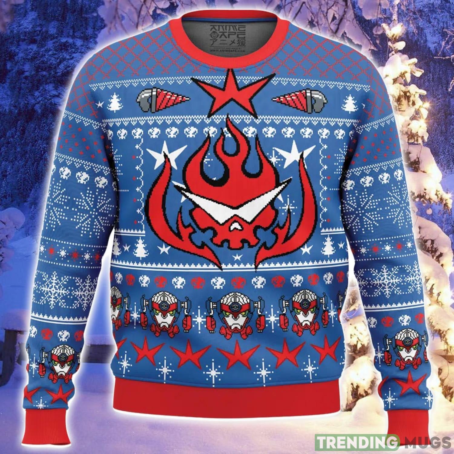 Kamina Tengen Toppa Gurren Lagann Ugly Christmas Sweater Holiday Gift Christmas Sweater Product Photo 1 Kamina Tengen Toppa Gurren Lagann Ugly Christmas Sweater Holiday Gift Christmas Sweater Product Photo 1