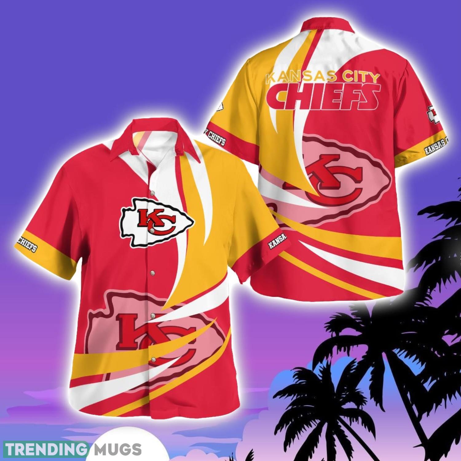 Kansas City Chiefs Short Sleeve Button Up Hawaiian Shirt Product Photo 1 Kansas City Chiefs Short Sleeve Button Up Hawaiian Shirt Product Photo 1