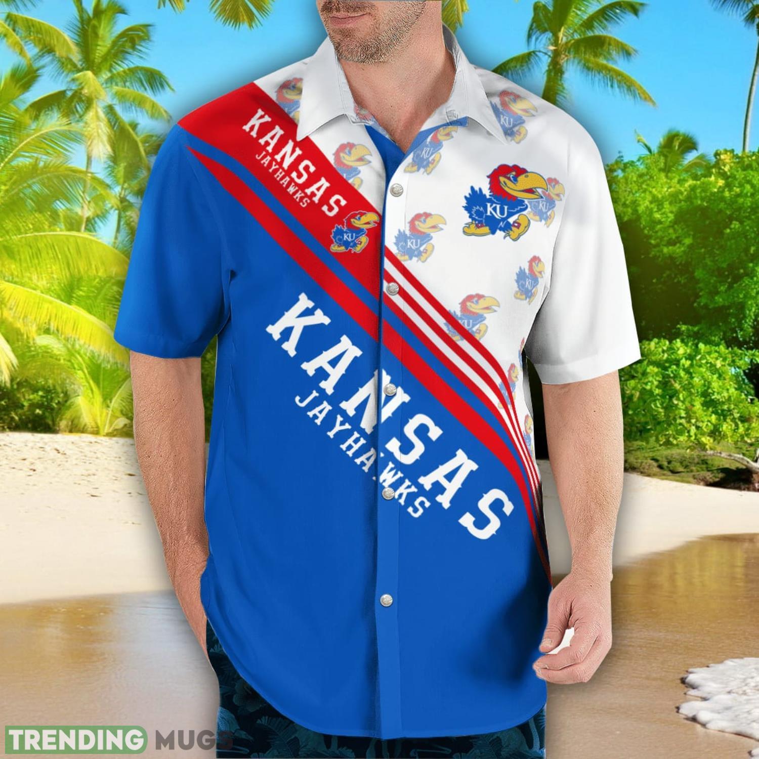 Kansas Jayhawks Logo Printed Aloha Hawaiian Shirt Special Gift For Fans Hawaiian Shirt Kansas Jayhawks Logo Printed Aloha Hawaiian Shirt Special Gift For Fans Hawaiian Shirt