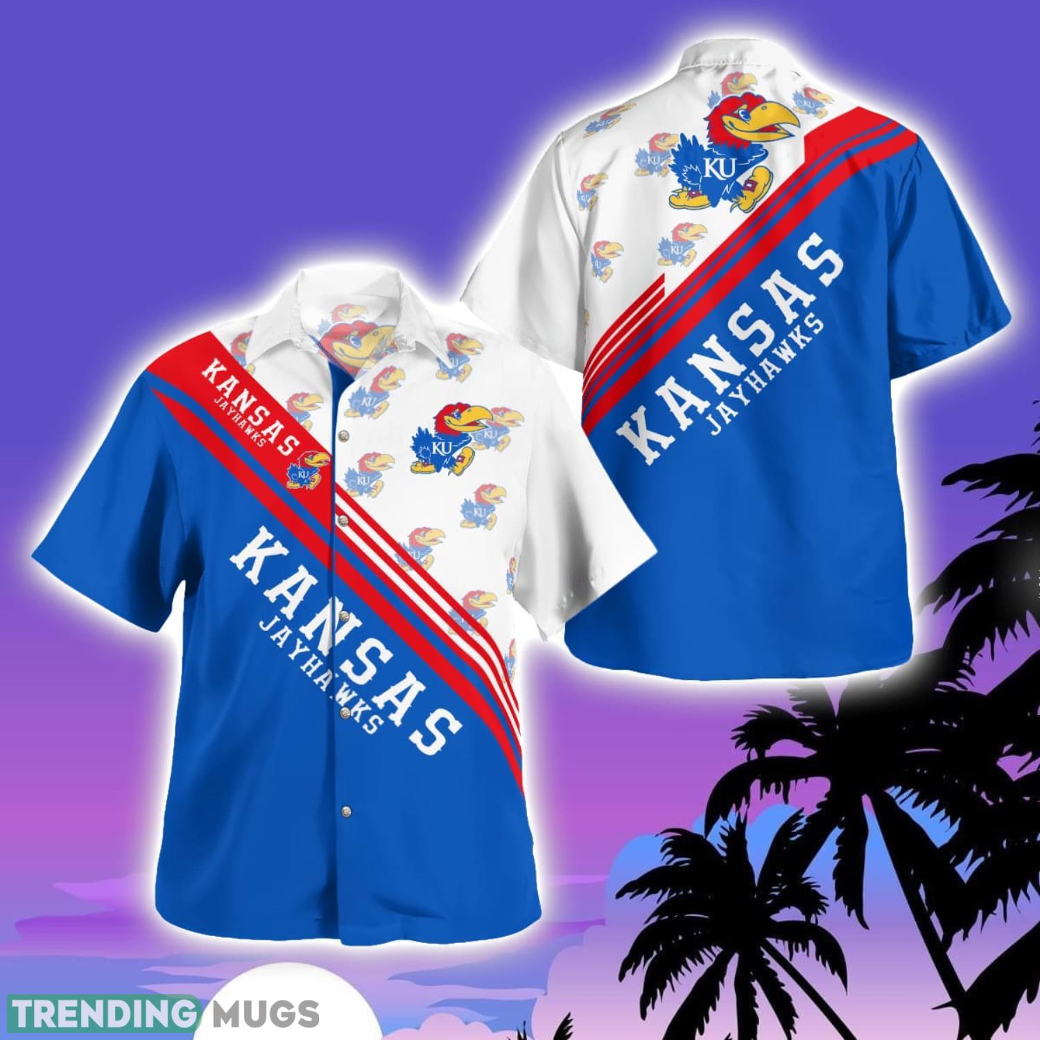 Kansas Jayhawks Logo Printed Aloha Hawaiian Shirt Special Gift For Fans Product Photo 1 Kansas Jayhawks Logo Printed Aloha Hawaiian Shirt Special Gift For Fans Product Photo 1