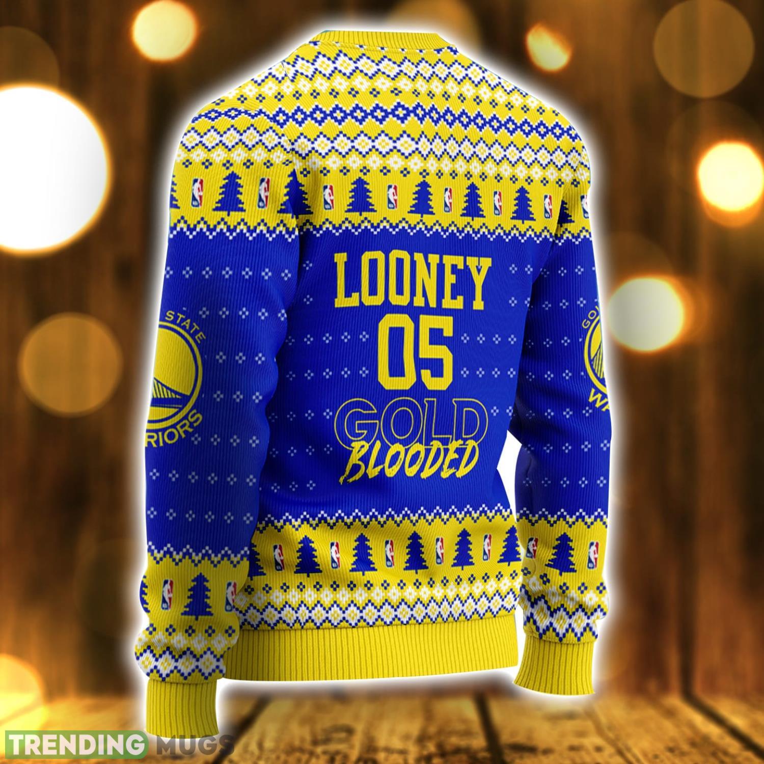 Kevon Looney Golden States Warriors Gold Blooded NBA Ugly Christmas Sweater Christmas Gift For Sport Fans 3D Sweater Kevon Looney Golden States Warriors Gold Blooded NBA Ugly Christmas Sweater Christmas Gift For Sport Fans 3D Sweater