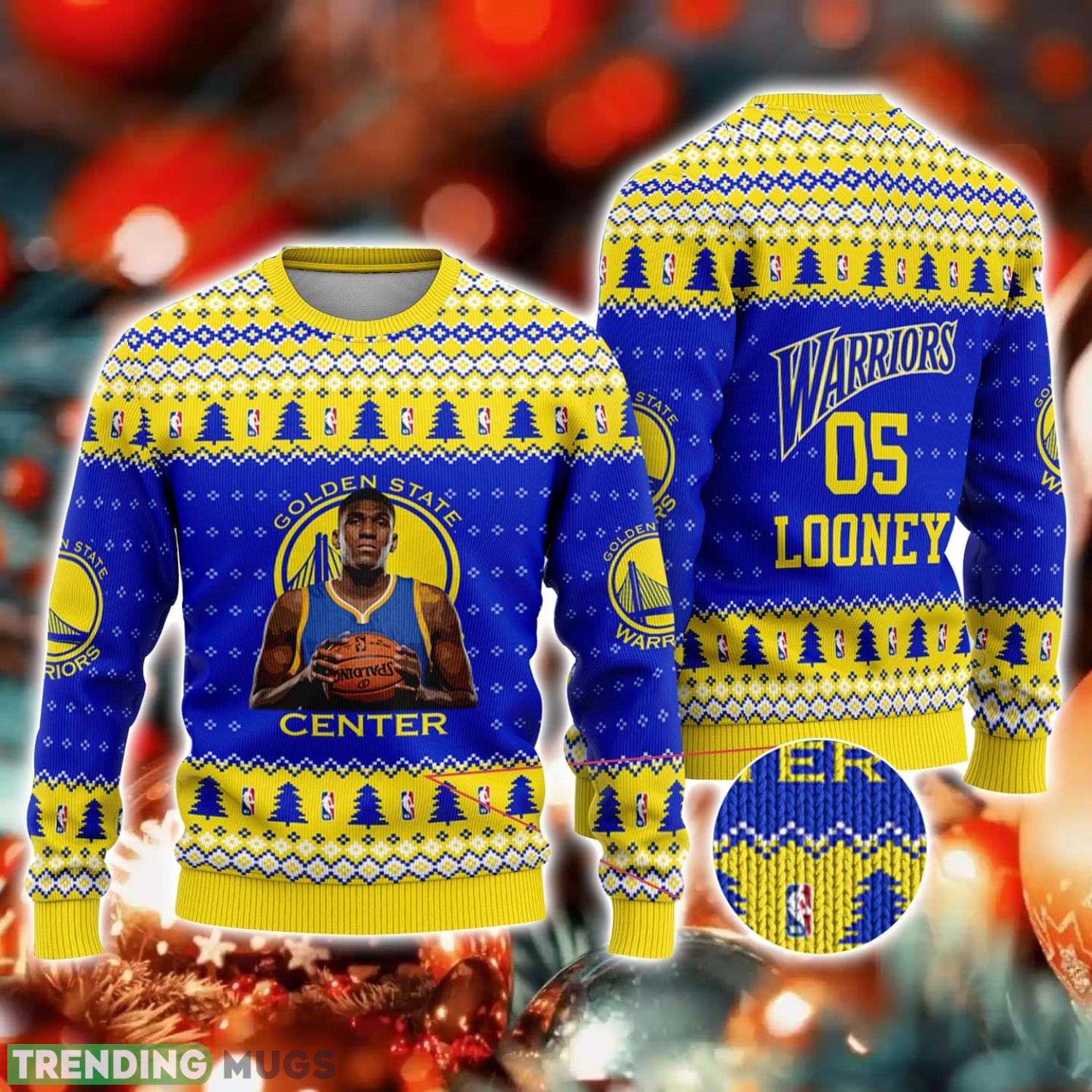 Kevon Looney Golden States Warriors NBA Ugly Christmas Sweater Christmas Gift For Sport Fans Product Photo 1 Kevon Looney Golden States Warriors NBA Ugly Christmas Sweater Christmas Gift For Sport Fans Product Photo 1