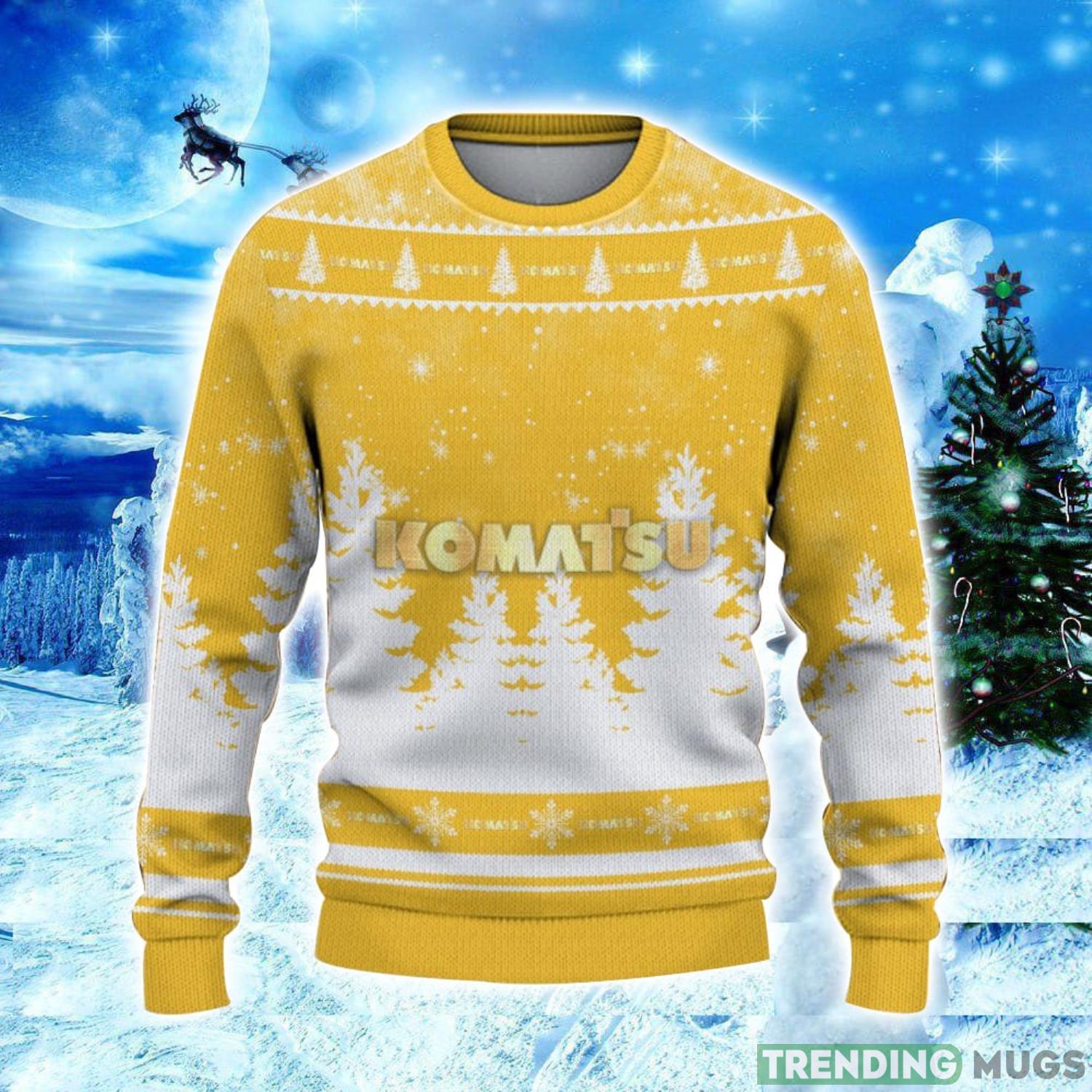 Komatsu Logo Wearing Santa Hat Christmas Gift Ugly Christmas Sweater Christmas Gift Ideas 3D Sweater Komatsu Logo Wearing Santa Hat Christmas Gift Ugly Christmas Sweater Christmas Gift Ideas 3D Sweater