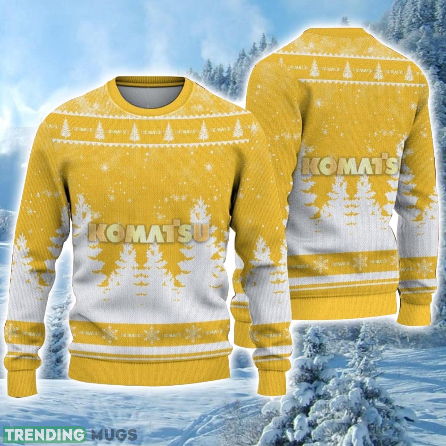 Komatsu Logo Wearing Santa Hat Christmas Gift Ugly Christmas Sweater For Car Lover 3D Sweater Product Photo 1