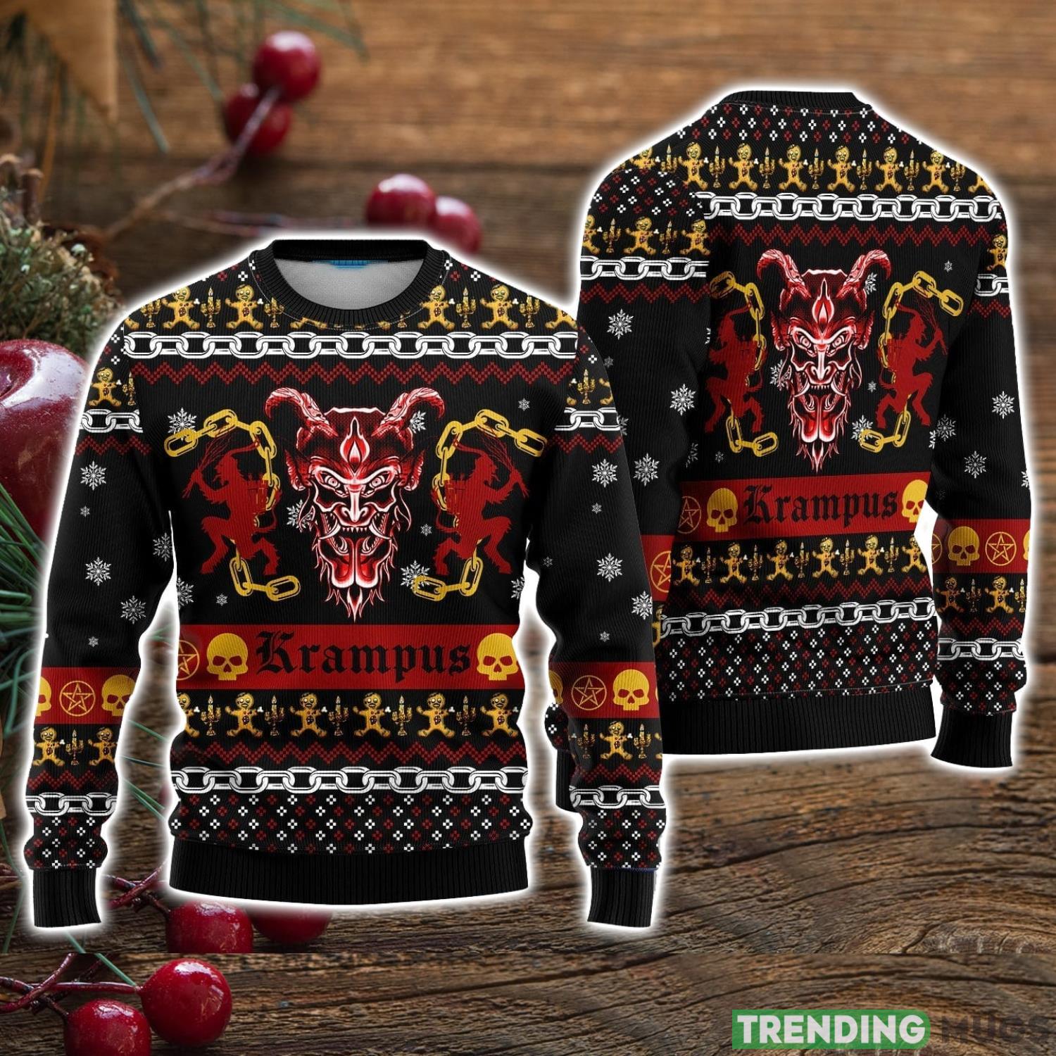 Krampus Horror Ugly Christmas Sweater Christmas Holiday Gift For Men And Women Product Photo 1 Krampus Horror Ugly Christmas Sweater Christmas Holiday Gift For Men And Women Product Photo 1
