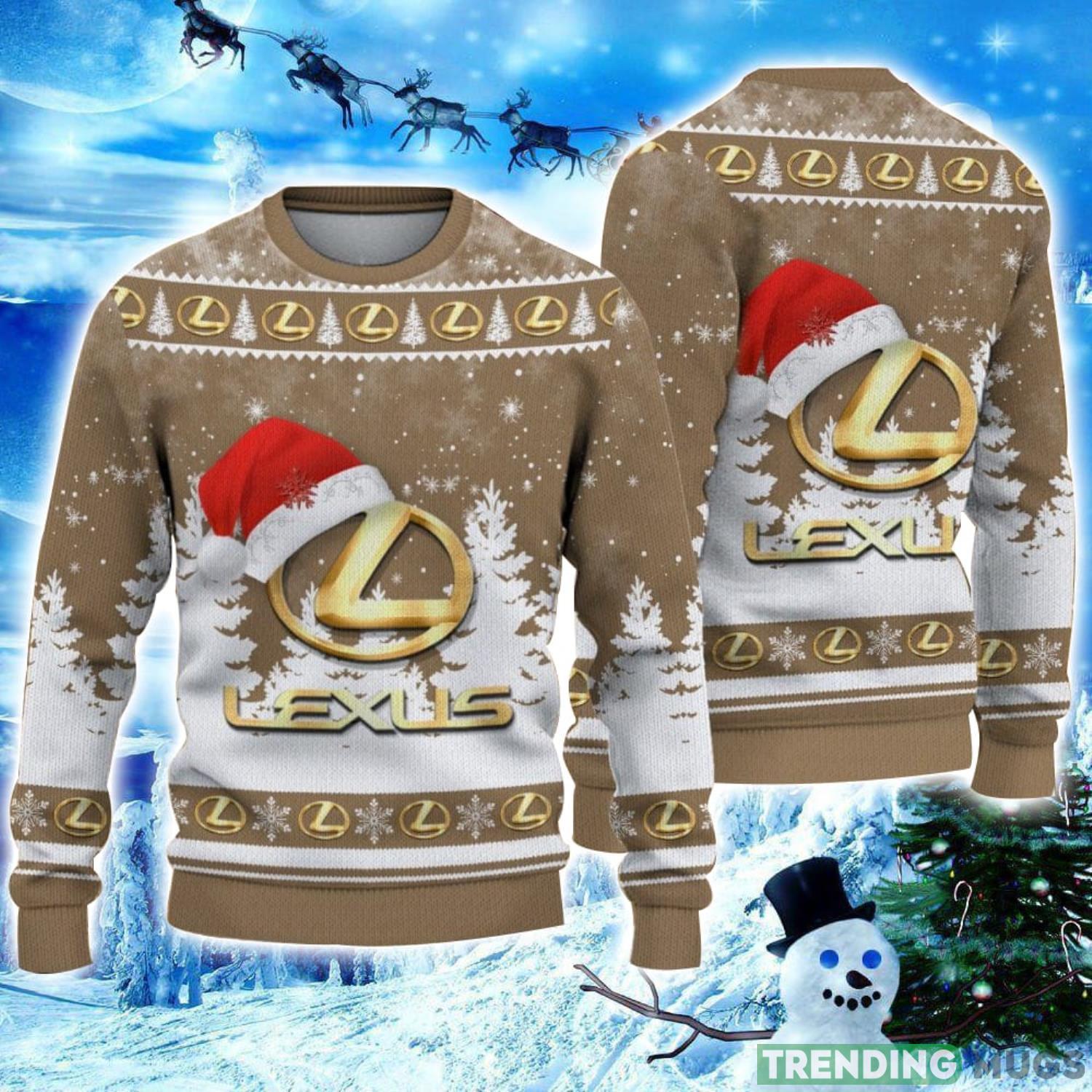 Lexus Logo Wearing Santa Hat Christmas Gift Ugly Christmas Sweater Christmas Gift Ideas Product Photo 1 Lexus Logo Wearing Santa Hat Christmas Gift Ugly Christmas Sweater Christmas Gift Ideas Product Photo 1