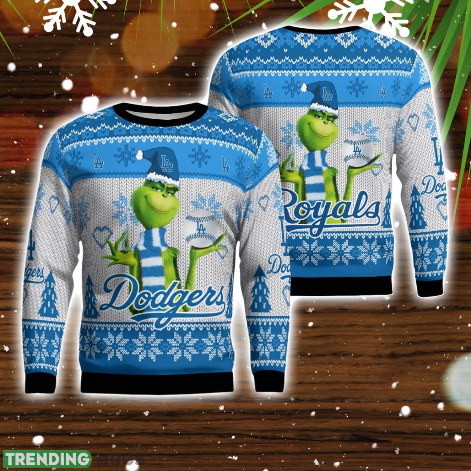 Los Angeles Dodgers Grinch Snowflake Pattern Ugly Sweater Christmas Product Photo 1 Los Angeles Dodgers Grinch Snowflake Pattern Ugly Sweater Christmas Product Photo 1