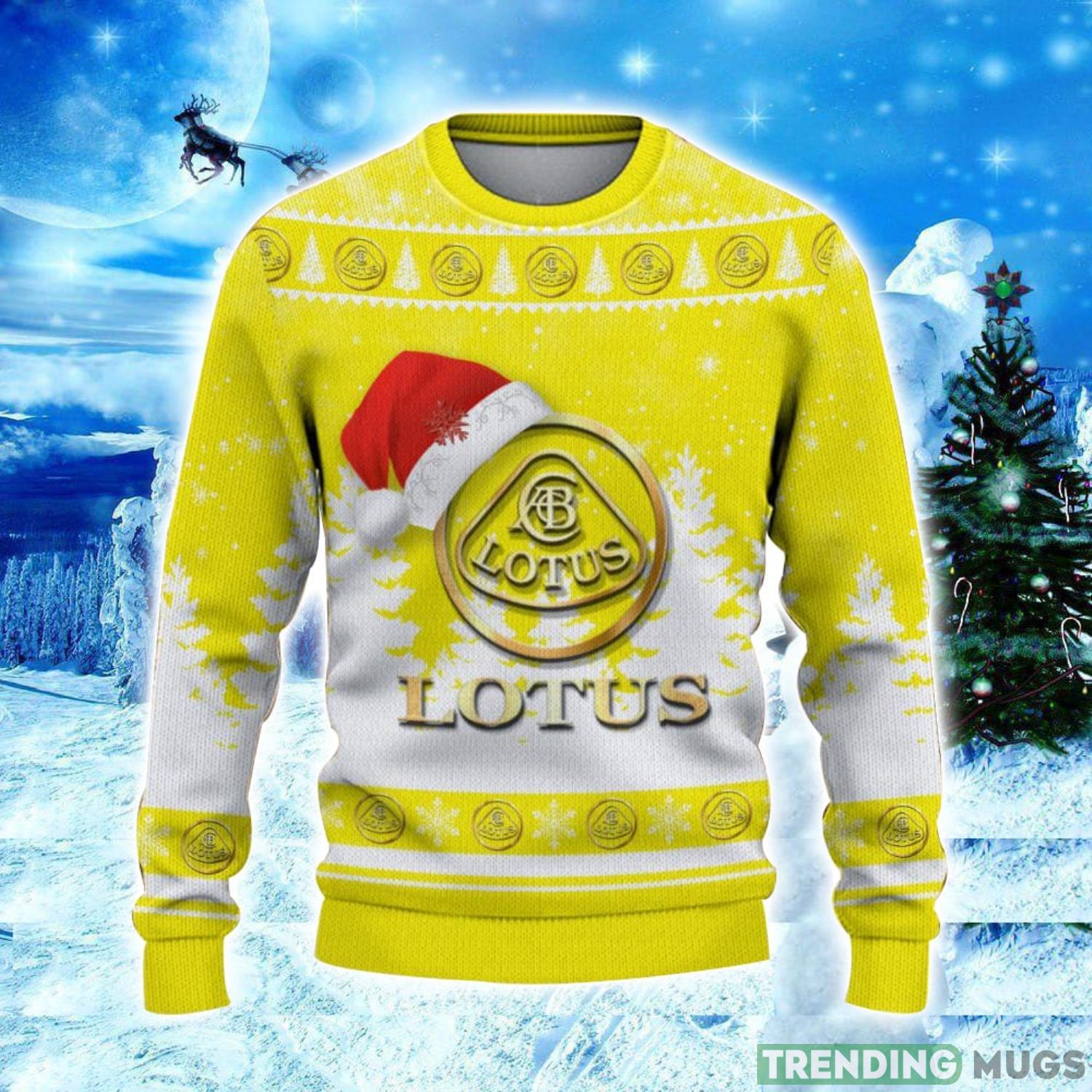 Lotus Logo Wearing Santa Hat Christmas Gift Ugly Christmas Sweater Christmas Gift Ideas 3D Sweater Lotus Logo Wearing Santa Hat Christmas Gift Ugly Christmas Sweater Christmas Gift Ideas 3D Sweater