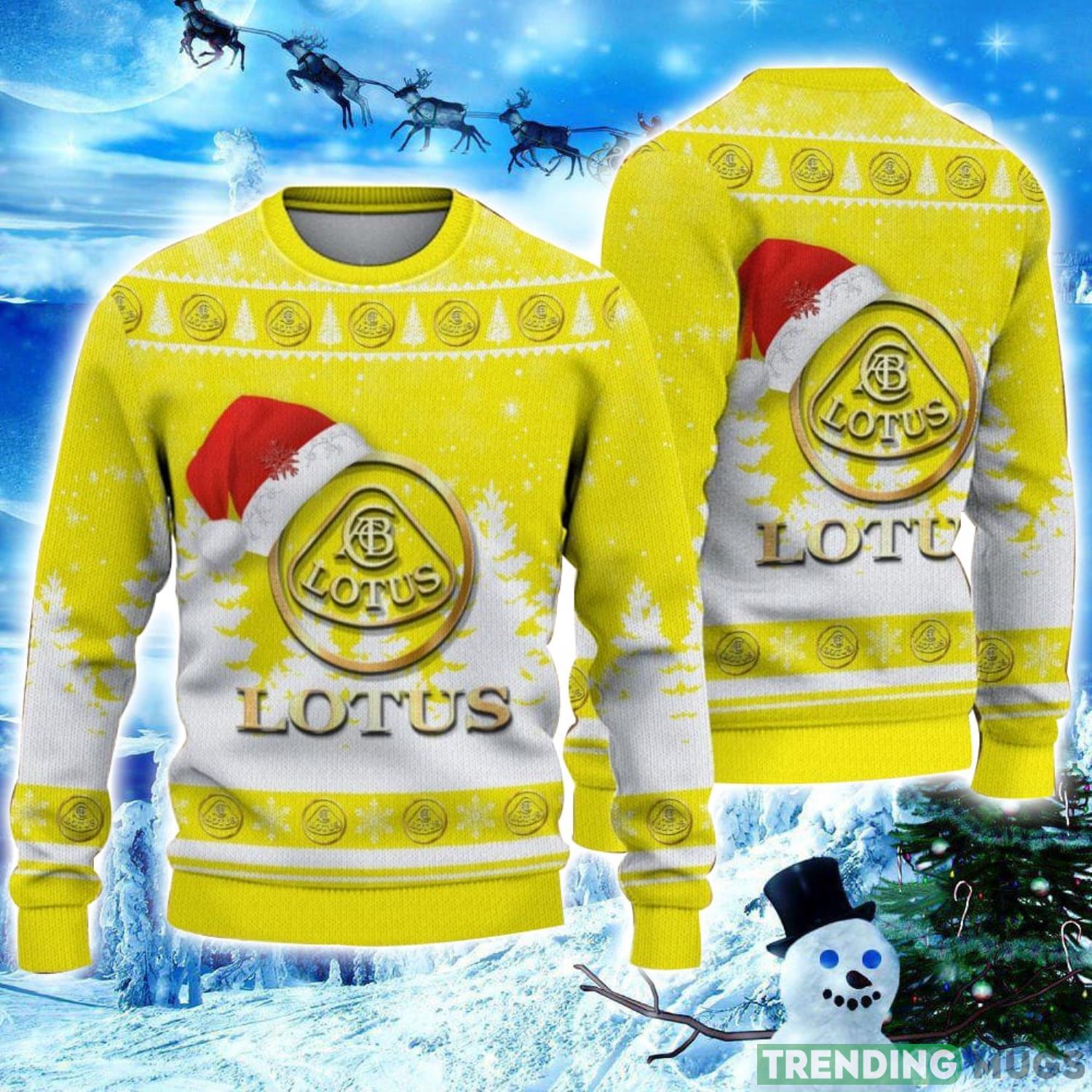 Lotus Logo Wearing Santa Hat Christmas Gift Ugly Christmas Sweater Christmas Gift Ideas Product Photo 1 Lotus Logo Wearing Santa Hat Christmas Gift Ugly Christmas Sweater Christmas Gift Ideas Product Photo 1