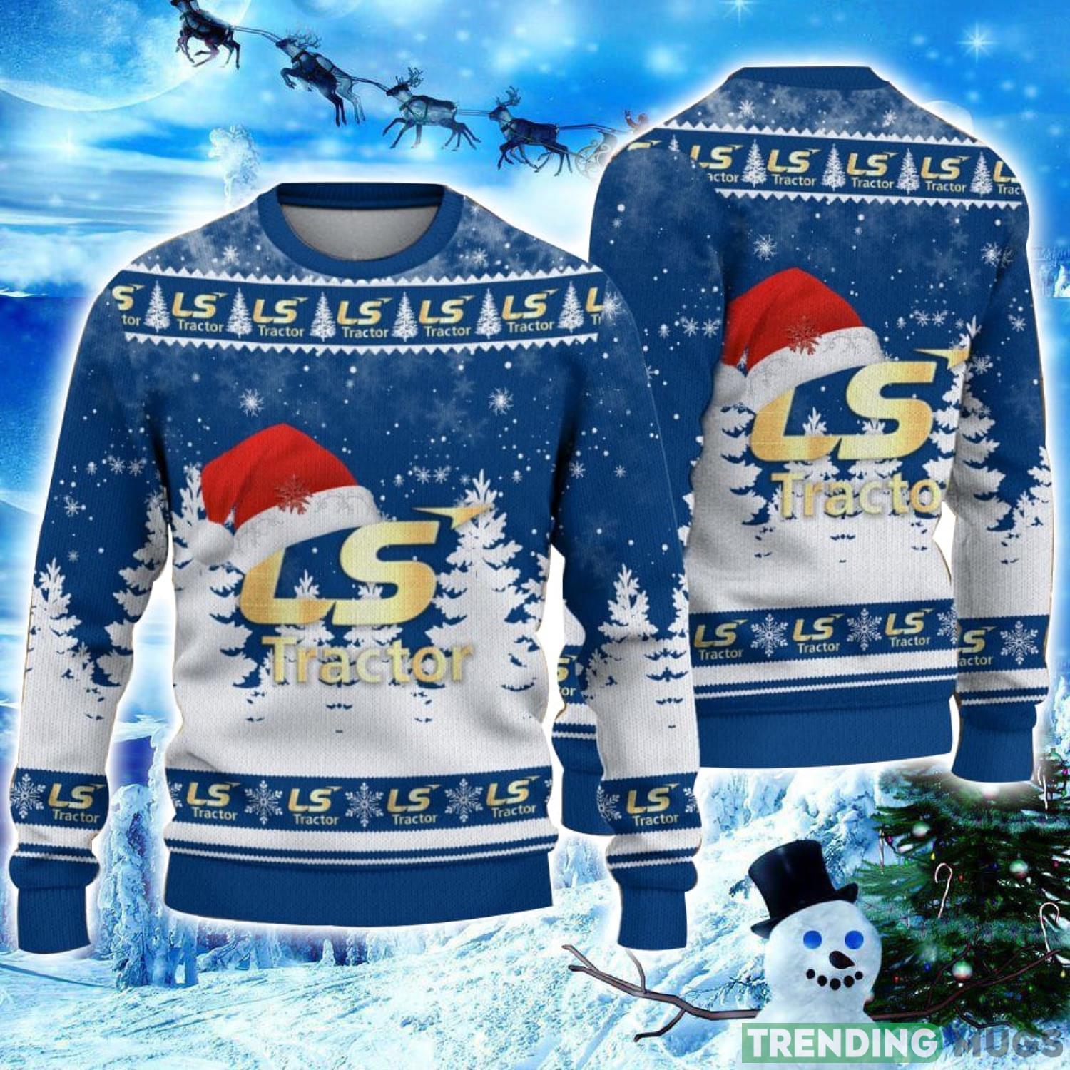 LS Tractor Logo Wearing Santa Hat Christmas Gift Ugly Christmas Sweater Christmas Gift Ideas Product Photo 1 LS Tractor Logo Wearing Santa Hat Christmas Gift Ugly Christmas Sweater Christmas Gift Ideas Product Photo 1