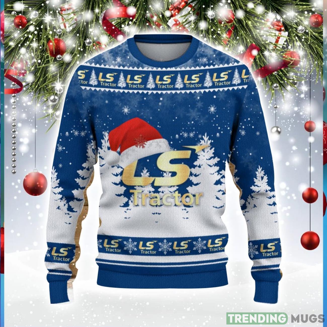 LS Tractor Logo Wearing Santa Hat Christmas Gift Ugly Christmas Sweater For Men And Women Gift Product Photo 1 LS Tractor Logo Wearing Santa Hat Christmas Gift Ugly Christmas Sweater For Men And Women Gift Product Photo 1