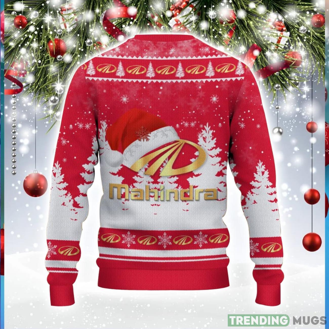 Mahindra Logo Wearing Santa Hat Christmas Gift Ugly Christmas Sweater For Men And Women Gift 3D Sweater Mahindra Logo Wearing Santa Hat Christmas Gift Ugly Christmas Sweater For Men And Women Gift 3D Sweater