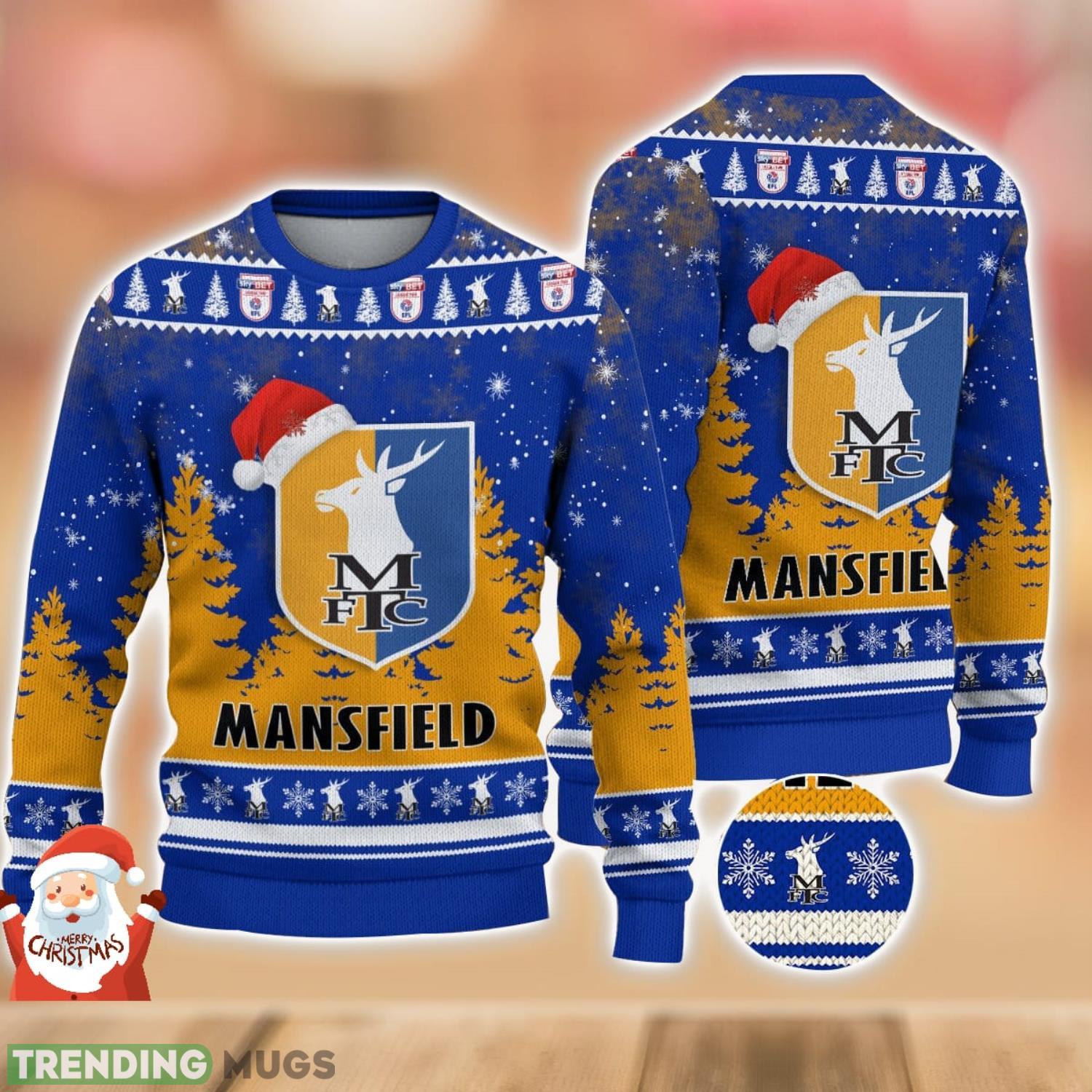 Mansfield Town Ugly Christmas Sweater Holiday Gift Ideas For Men And Women Product Photo 1 Mansfield Town Ugly Christmas Sweater Holiday Gift Ideas For Men And Women Product Photo 1