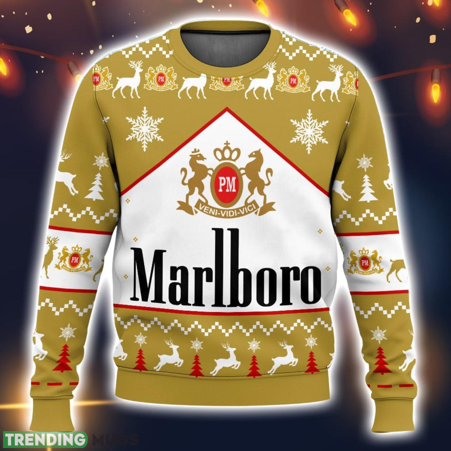 Marlboro Gold Ugly Christmas Sweater 2023 Christmas Gift 3D Sweater Product Photo 1 Marlboro Gold Ugly Christmas Sweater 2023 Christmas Gift 3D Sweater Product Photo 1