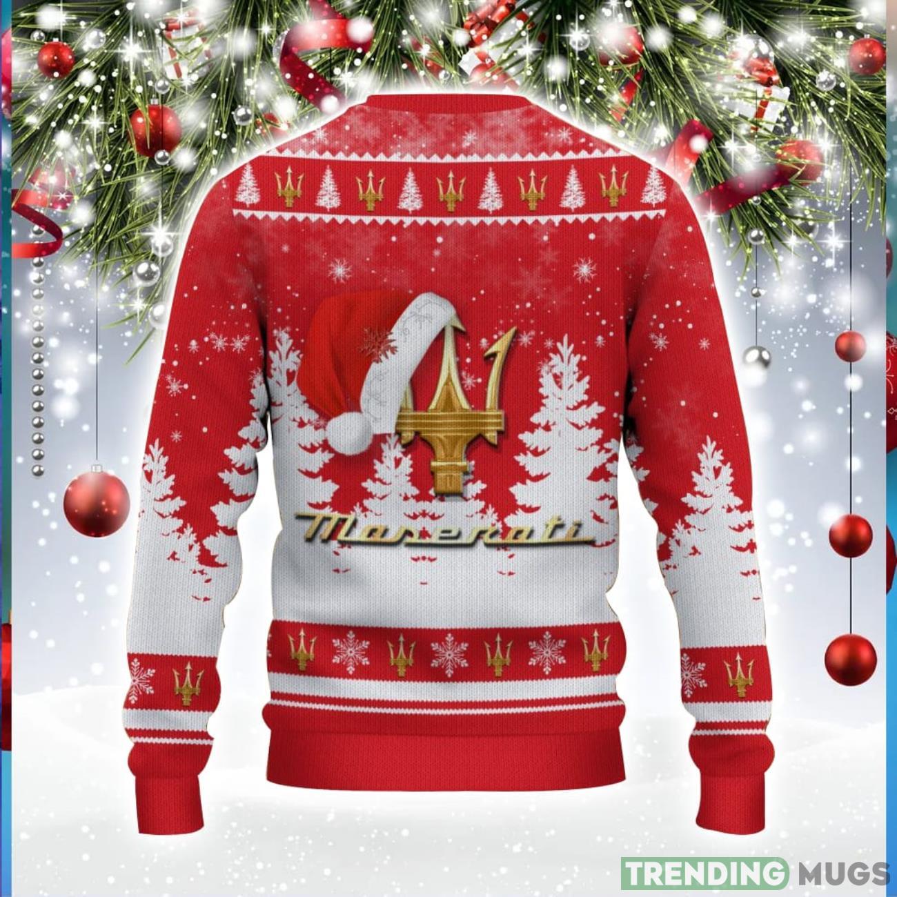 Maserati Logo Wearing Santa Hat Christmas Gift Ugly Christmas Sweater For Men And Women Gift 3D Sweater Maserati Logo Wearing Santa Hat Christmas Gift Ugly Christmas Sweater For Men And Women Gift 3D Sweater