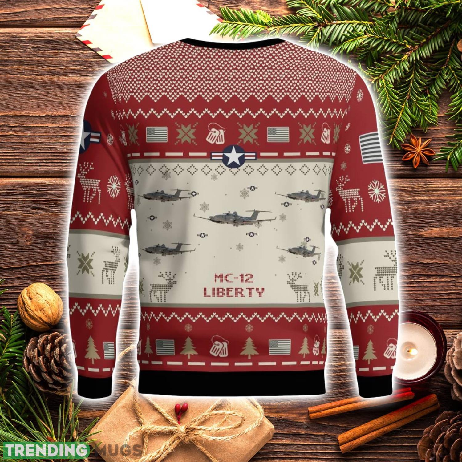 MC 12 Liberty MC12 Aircraft Red Ugly Christmas Sweater Christmas Gift Veteran USA Air Force 3D Sweater 3D Sweater MC 12 Liberty MC12 Aircraft Red Ugly Christmas Sweater Christmas Gift Veteran USA Air Force 3D Sweater 3D Sweater