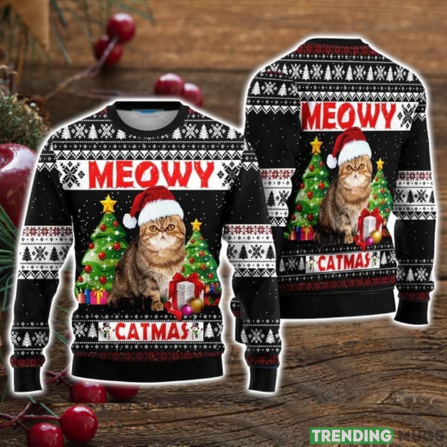 Meowy Ugly Christmas Sweater Christmas Holiday Gift For Men And Women Product Photo 1