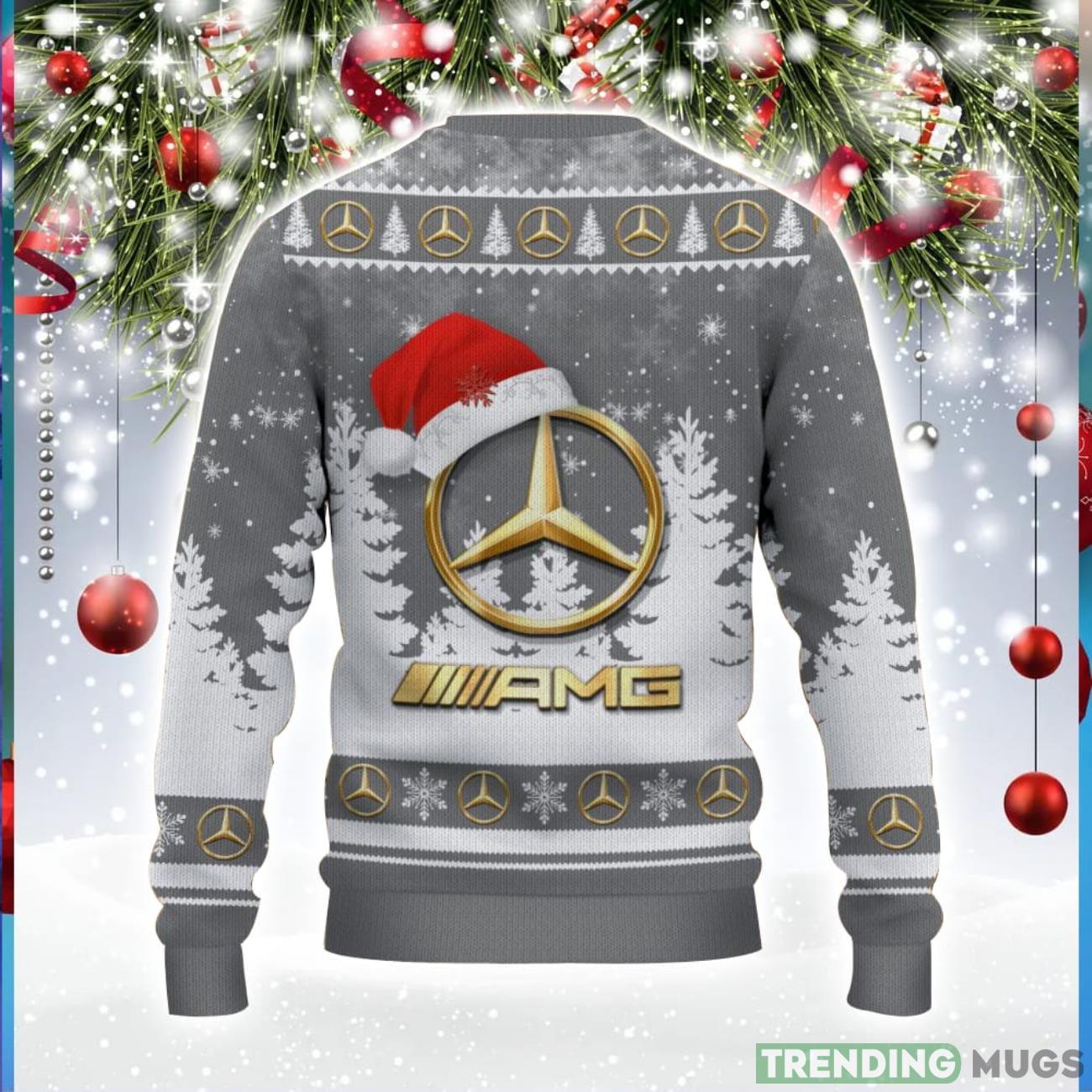 Mercedes AMG Logo Wearing Santa Hat Christmas Gift Ugly Christmas Sweater For Men And Women Gift 3D Sweater Mercedes AMG Logo Wearing Santa Hat Christmas Gift Ugly Christmas Sweater For Men And Women Gift 3D Sweater