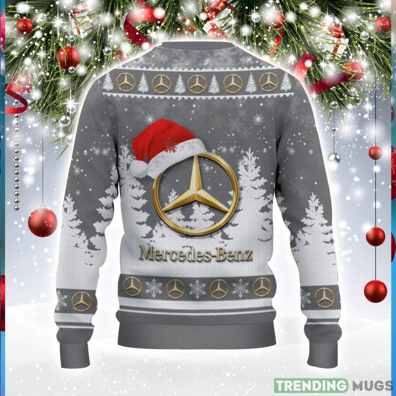 Mercedes Benz Logo Wearing Santa Hat Christmas Gift Ugly Christmas Sweater For Men And Women Gift 3D Sweater Mercedes Benz Logo Wearing Santa Hat Christmas Gift Ugly Christmas Sweater For Men And Women Gift 3D Sweater
