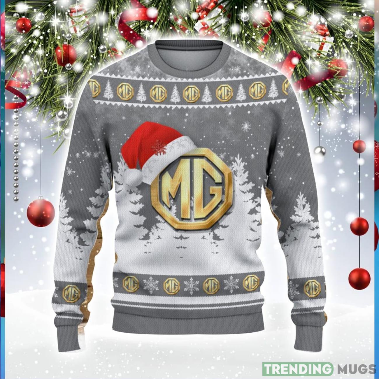 MG Car Logo Wearing Santa Hat Christmas Gift Ugly Christmas Sweater For Men And Women Gift Product Photo 1 MG Car Logo Wearing Santa Hat Christmas Gift Ugly Christmas Sweater For Men And Women Gift Product Photo 1