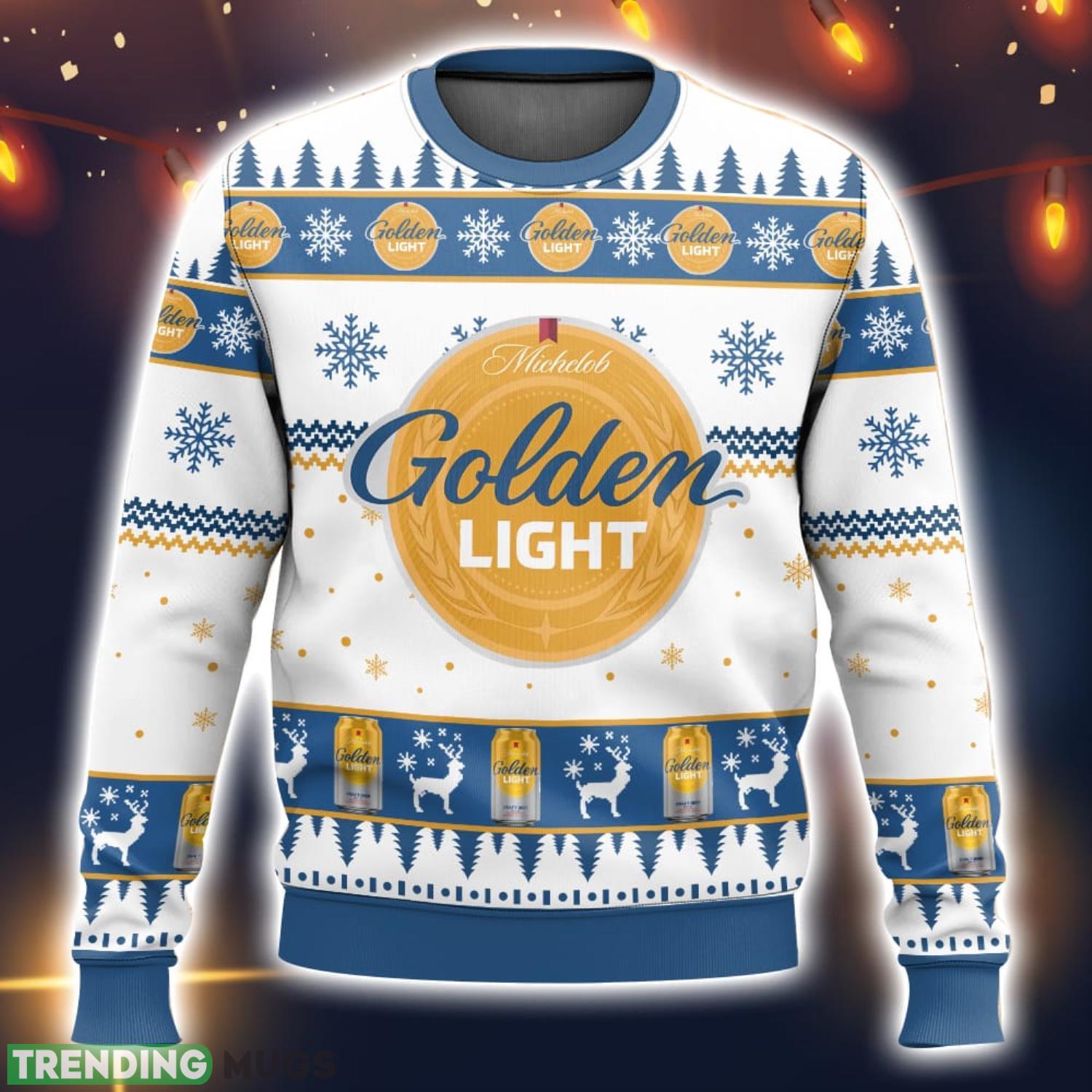 Michelob Golden Light Ugly Christmas Sweater 2023 Christmas Gift 3D Sweater Product Photo 1 Michelob Golden Light Ugly Christmas Sweater 2023 Christmas Gift 3D Sweater Product Photo 1