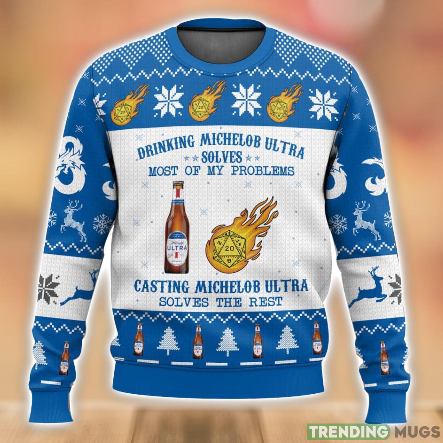 Michelob Ultra Drinking Dungeon And Dragons Game 3d Ugly Sweater 3D Printed Men And Women Christmas Gift Product Photo 1 Michelob Ultra Drinking Dungeon And Dragons Game 3d Ugly Sweater 3D Printed Men And Women Christmas Gift Product Photo 1