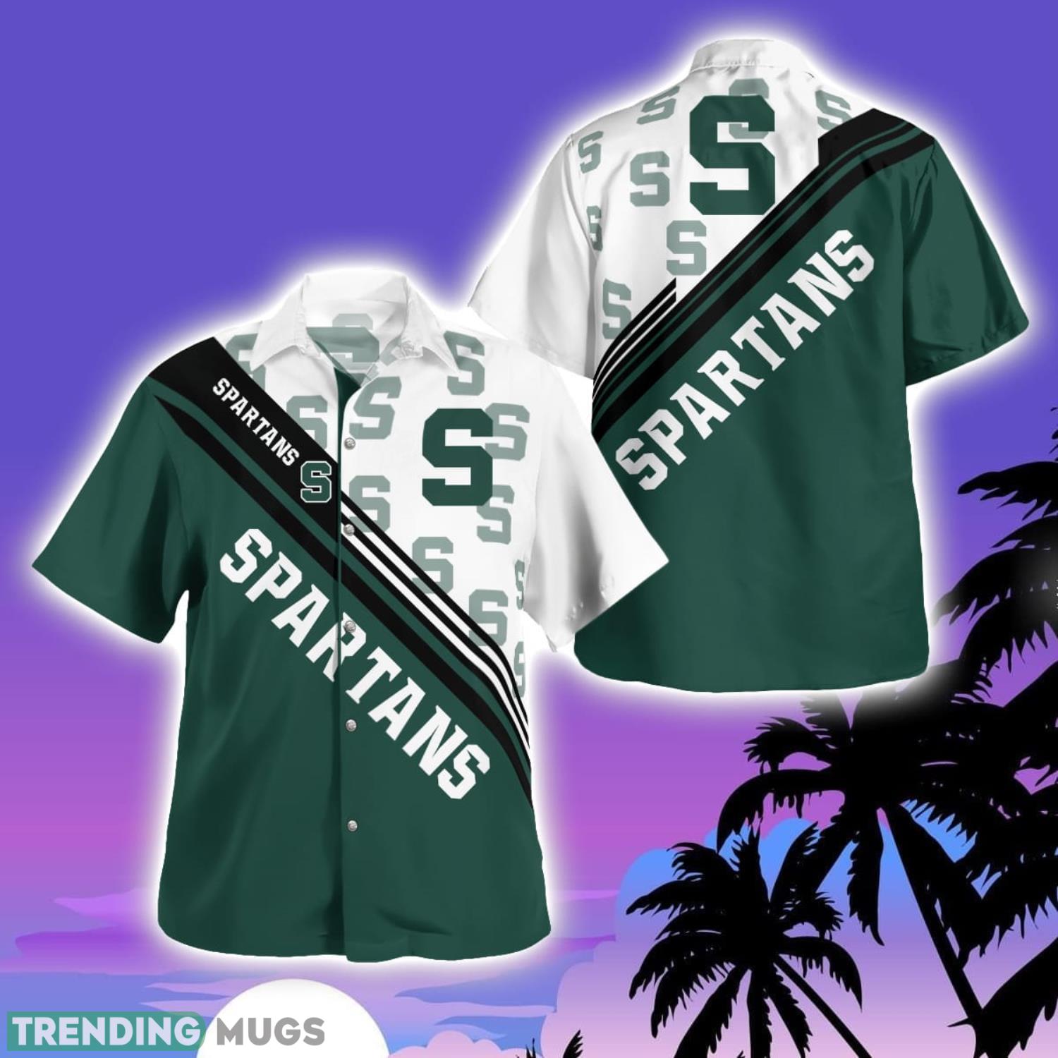 Michigan State Spartans Logo Printed Aloha Hawaiian Shirt Special Gift For Fans Product Photo 1 Michigan State Spartans Logo Printed Aloha Hawaiian Shirt Special Gift For Fans Product Photo 1