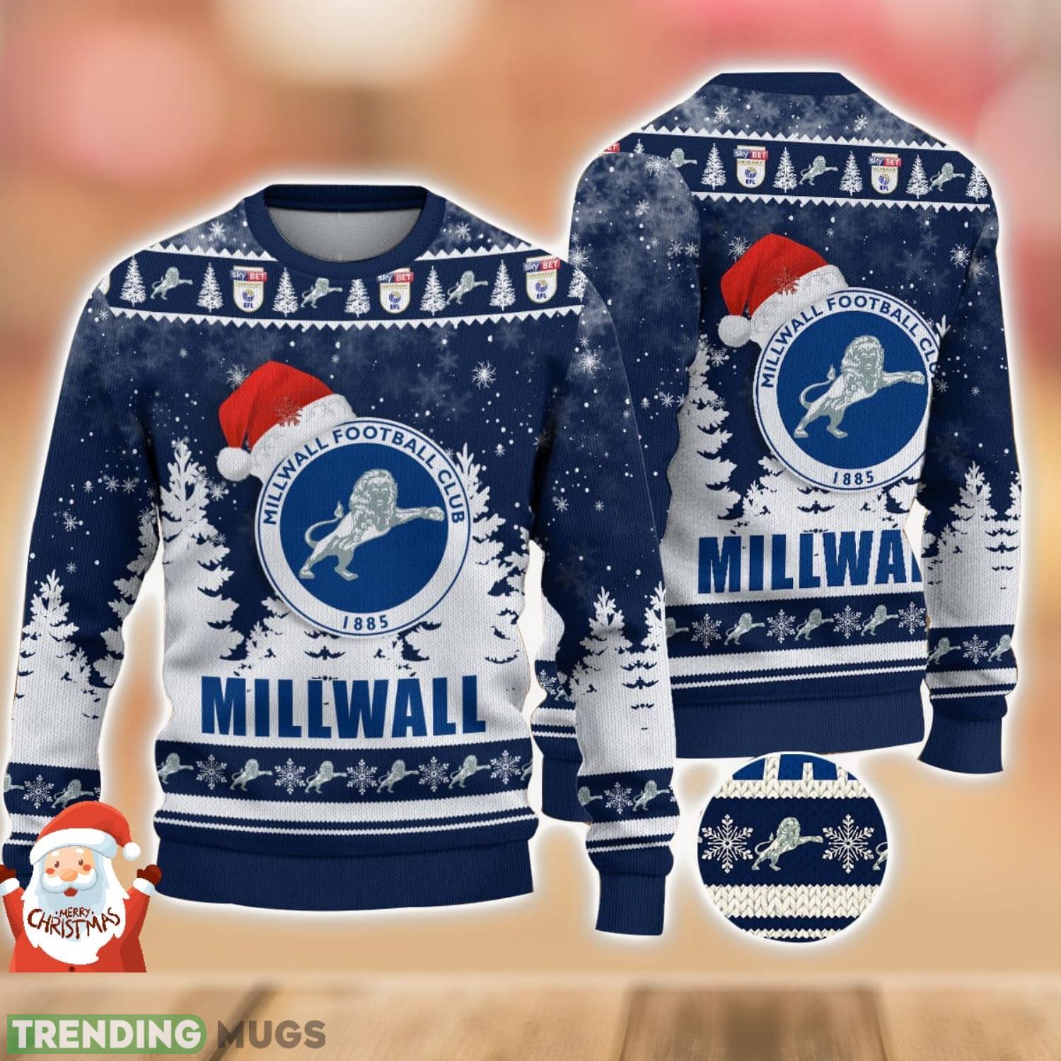 Millwall F.C Ugly Christmas Sweater Holiday Gift Ideas For Men And Women Product Photo 1 Millwall F.C Ugly Christmas Sweater Holiday Gift Ideas For Men And Women Product Photo 1