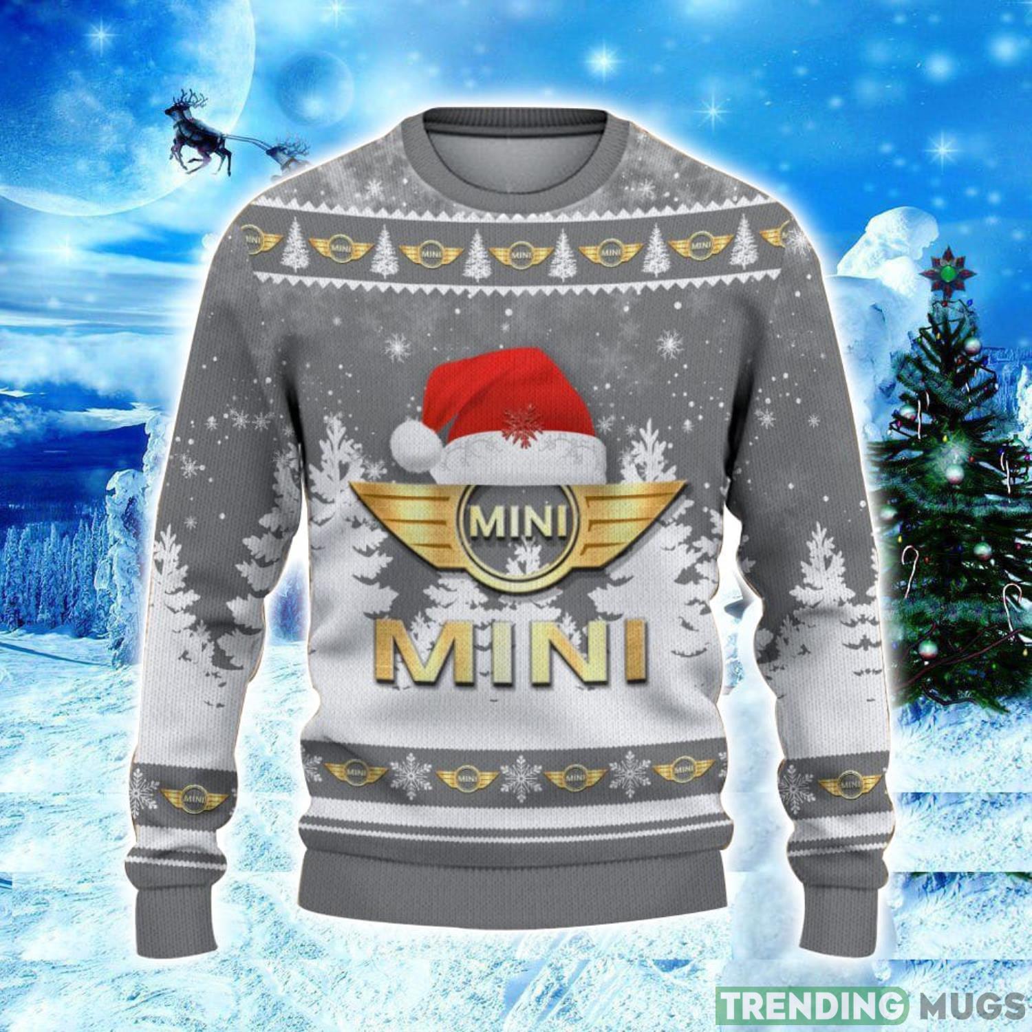 Mini Logo Wearing Santa Hat Christmas Gift Ugly Christmas Sweater Christmas Gift Ideas 3D Sweater Mini Logo Wearing Santa Hat Christmas Gift Ugly Christmas Sweater Christmas Gift Ideas 3D Sweater