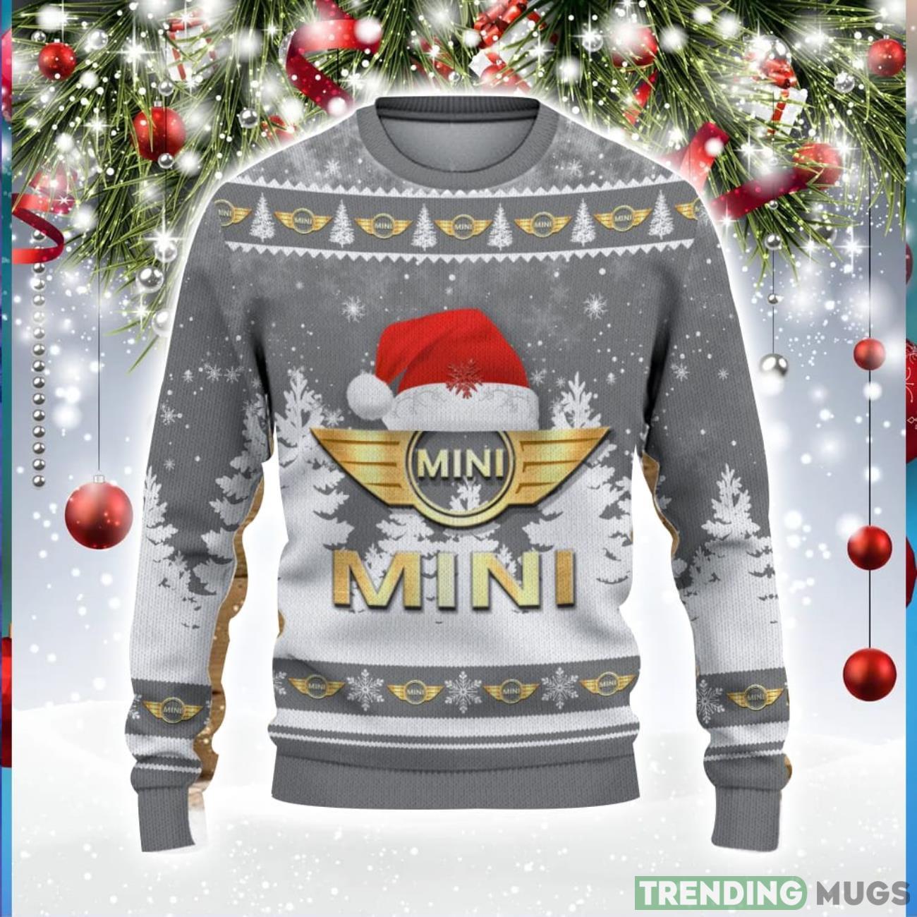 Mini Logo Wearing Santa Hat Christmas Gift Ugly Christmas Sweater For Men And Women Gift Product Photo 1 Mini Logo Wearing Santa Hat Christmas Gift Ugly Christmas Sweater For Men And Women Gift Product Photo 1