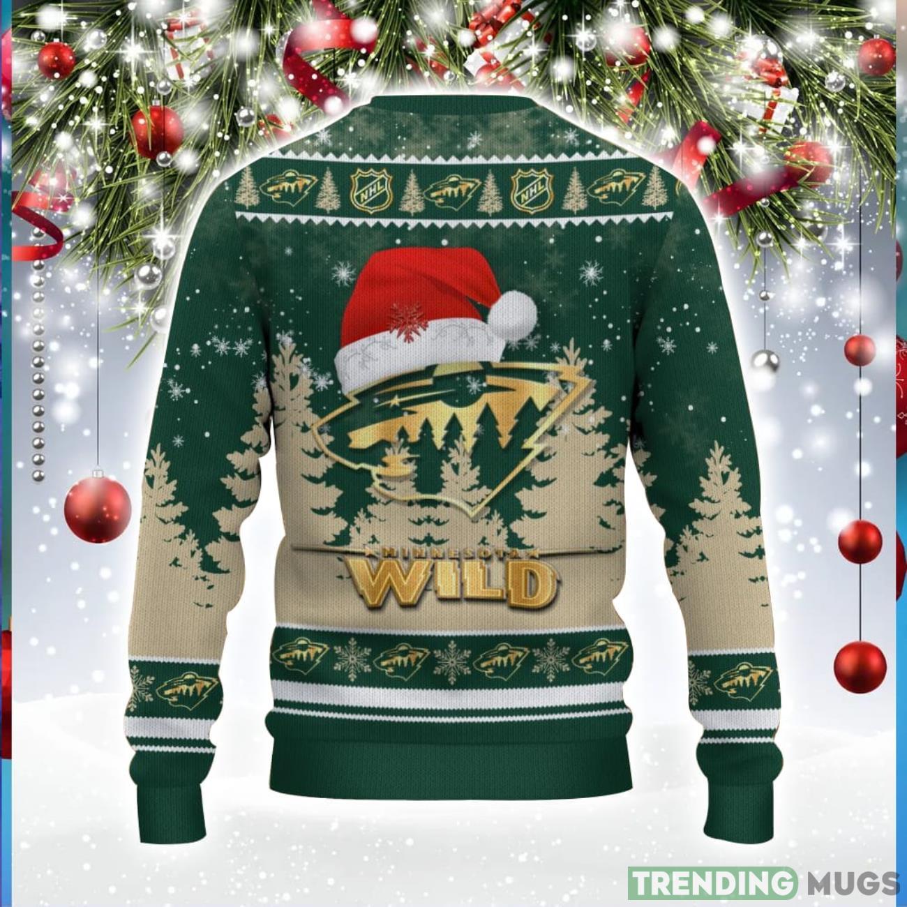 Minnesota Wild Logo Wearing Santa Hat Christmas Gift Ugly Christmas Sweater For Men And Women Gift 3D Sweater Minnesota Wild Logo Wearing Santa Hat Christmas Gift Ugly Christmas Sweater For Men And Women Gift 3D Sweater