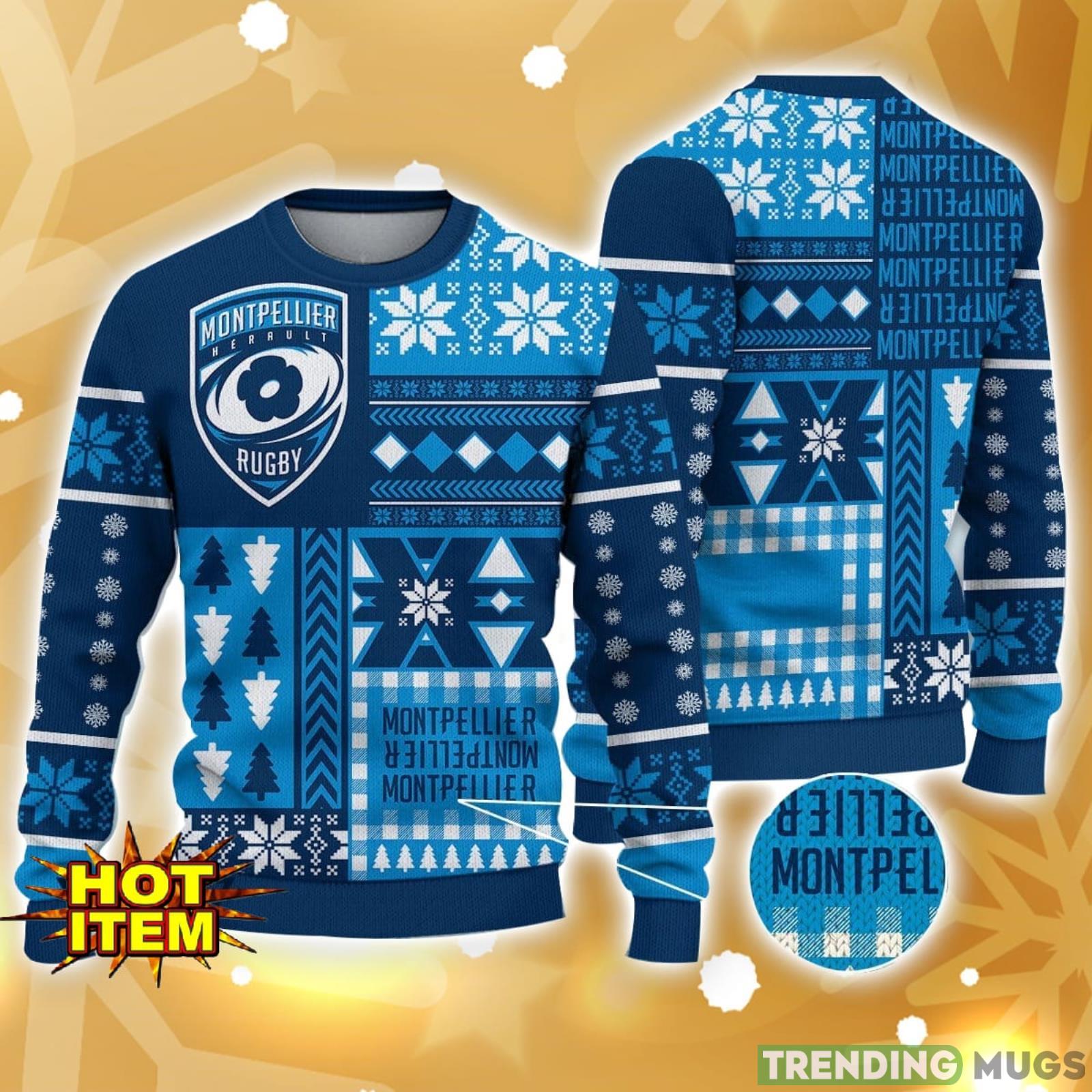 Montpellier Herault Rugby Ugly Christmas Sweater Unixex Gift For Men And Women Product Photo 1 Montpellier Herault Rugby Ugly Christmas Sweater Unixex Gift For Men And Women Product Photo 1