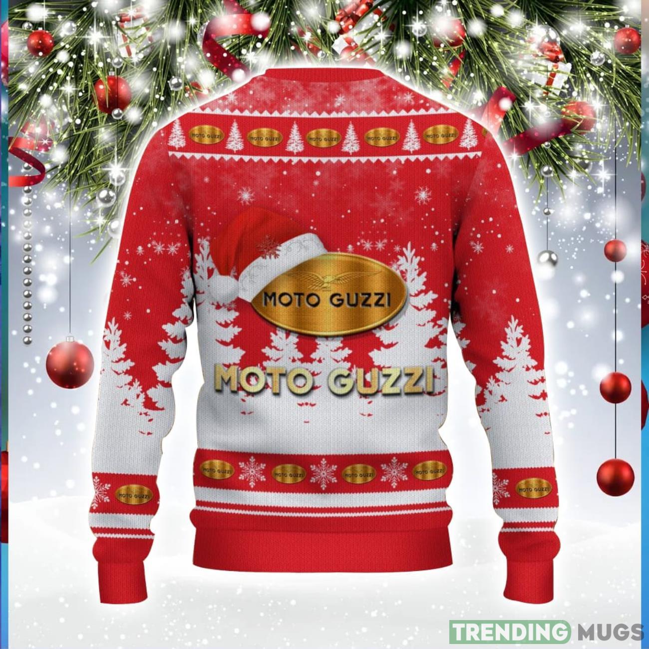 Moto Guzzi Logo Wearing Santa Hat Christmas Gift Ugly Christmas Sweater For Men And Women Gift 3D Sweater Moto Guzzi Logo Wearing Santa Hat Christmas Gift Ugly Christmas Sweater For Men And Women Gift 3D Sweater
