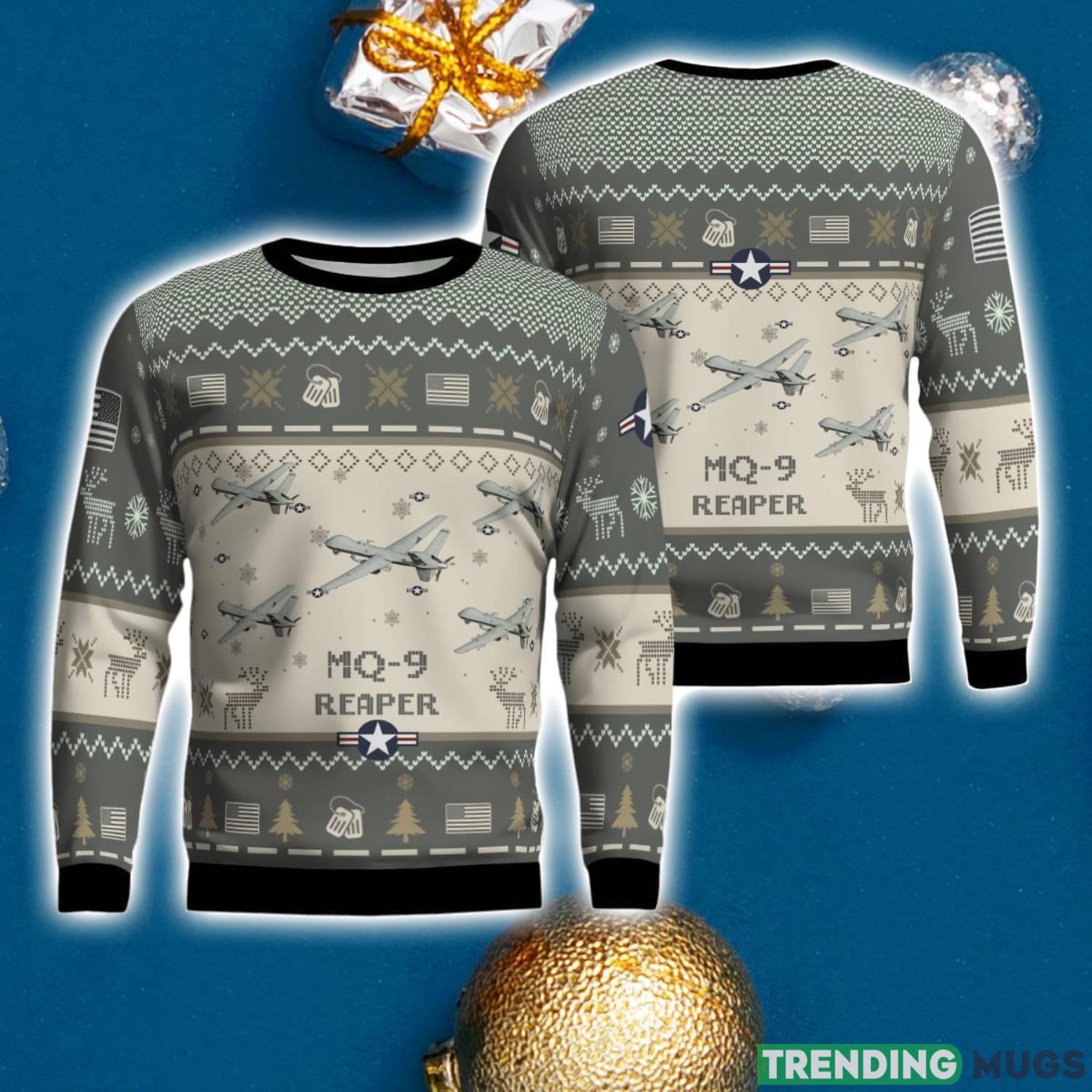 MQ-9 Reaper MQ9 Aircraft New Trend Veteran Sweater Ugly Christmas Sweater Gift For Christmas Product Photo 1 MQ-9 Reaper MQ9 Aircraft New Trend Veteran Sweater Ugly Christmas Sweater Gift For Christmas Product Photo 1