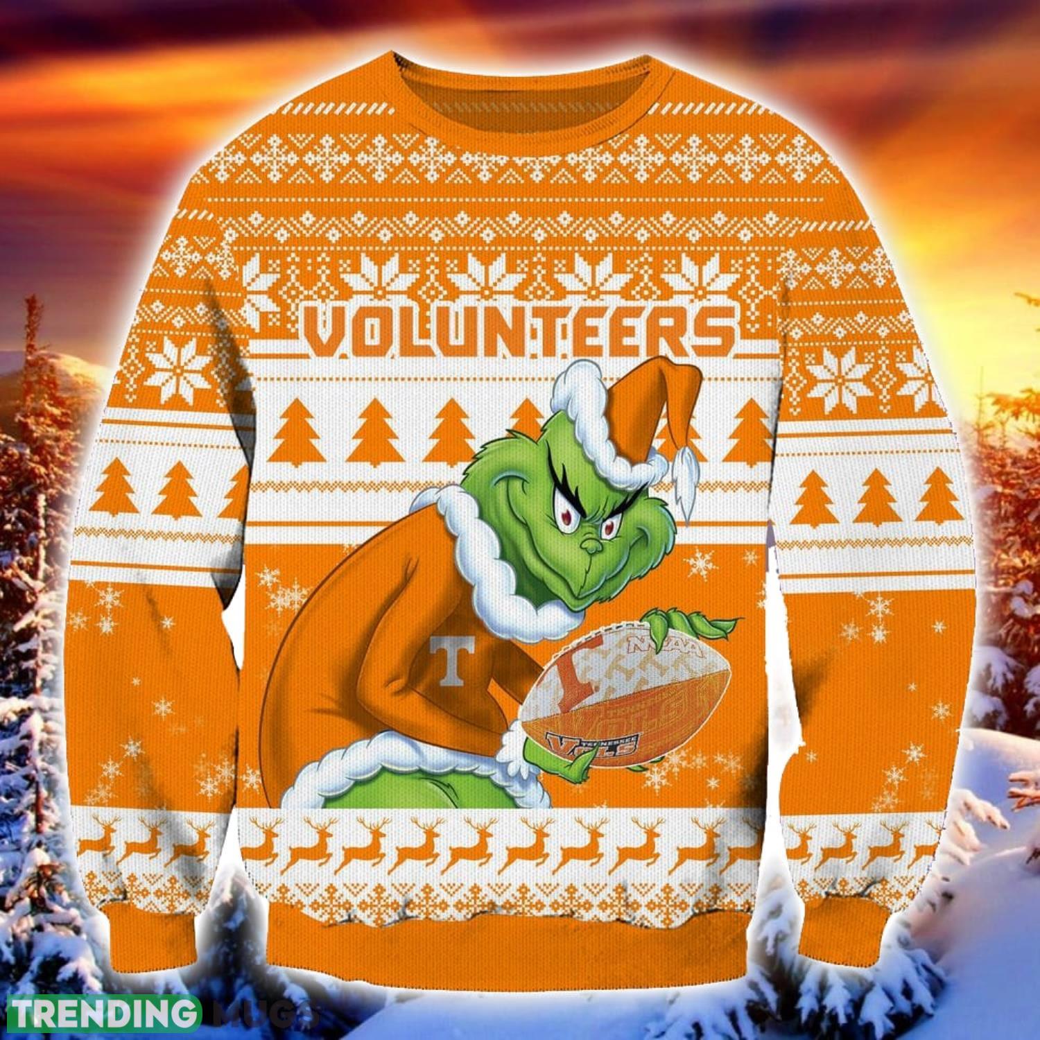 NCAA Tennessee Volunteers Grinch Ugly Christmas Sweater Trending Sweater For 2023 Christmas Holidays Product Photo 1