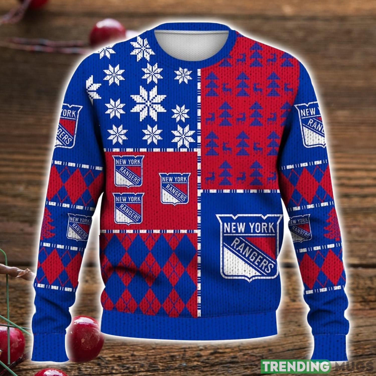 New York Rangers Ice Hockey NHL Ugly Christmas Sweater Product Photo 1