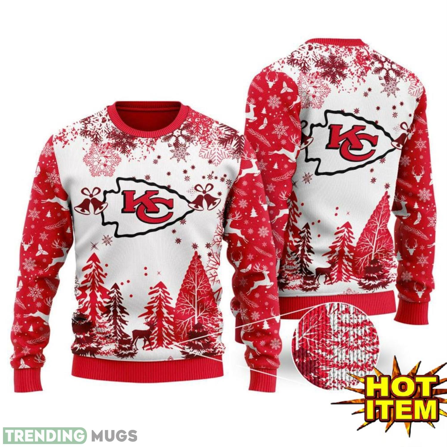 NFL Kansas City Chiefs Sport Team 3D Ugly Christmas Sweater Nice Gift Product Photo 1 NFL Kansas City Chiefs Sport Team 3D Ugly Christmas Sweater Nice Gift Product Photo 1