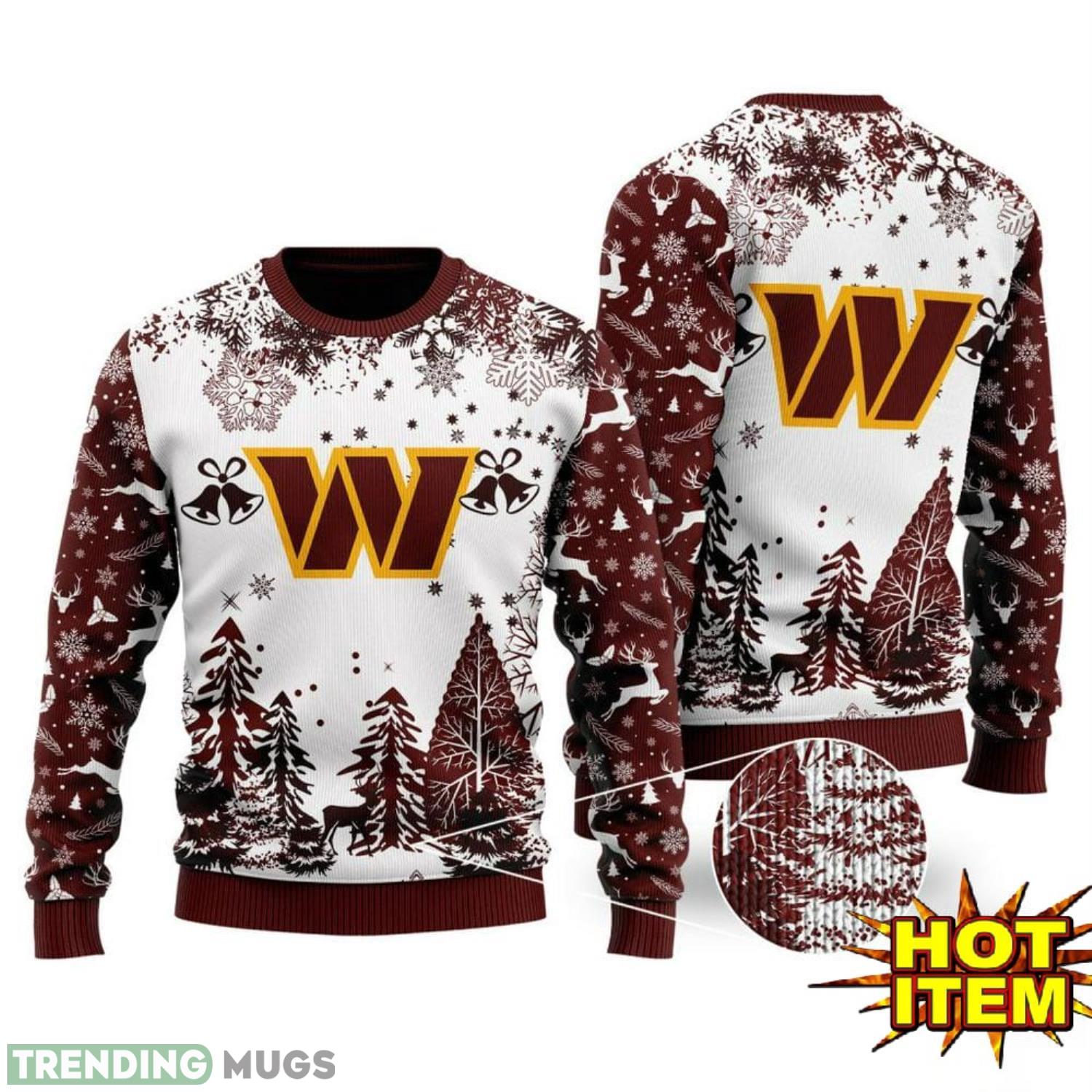 NFL Washington Commanders Sport Team 3D Ugly Christmas Sweater Nice Gift Product Photo 1 NFL Washington Commanders Sport Team 3D Ugly Christmas Sweater Nice Gift Product Photo 1