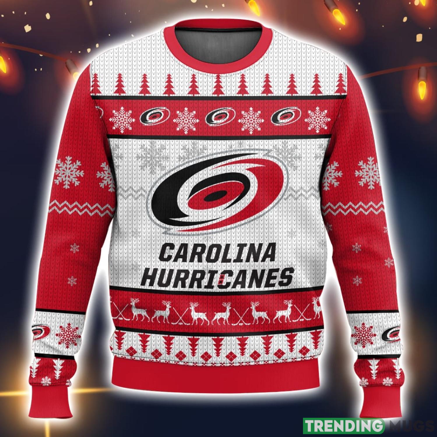 NHL Carolina Hurricanes 3D Ugly Christmas Sweater Men And Women Christmas Gift Product Photo 1 NHL Carolina Hurricanes 3D Ugly Christmas Sweater Men And Women Christmas Gift Product Photo 1