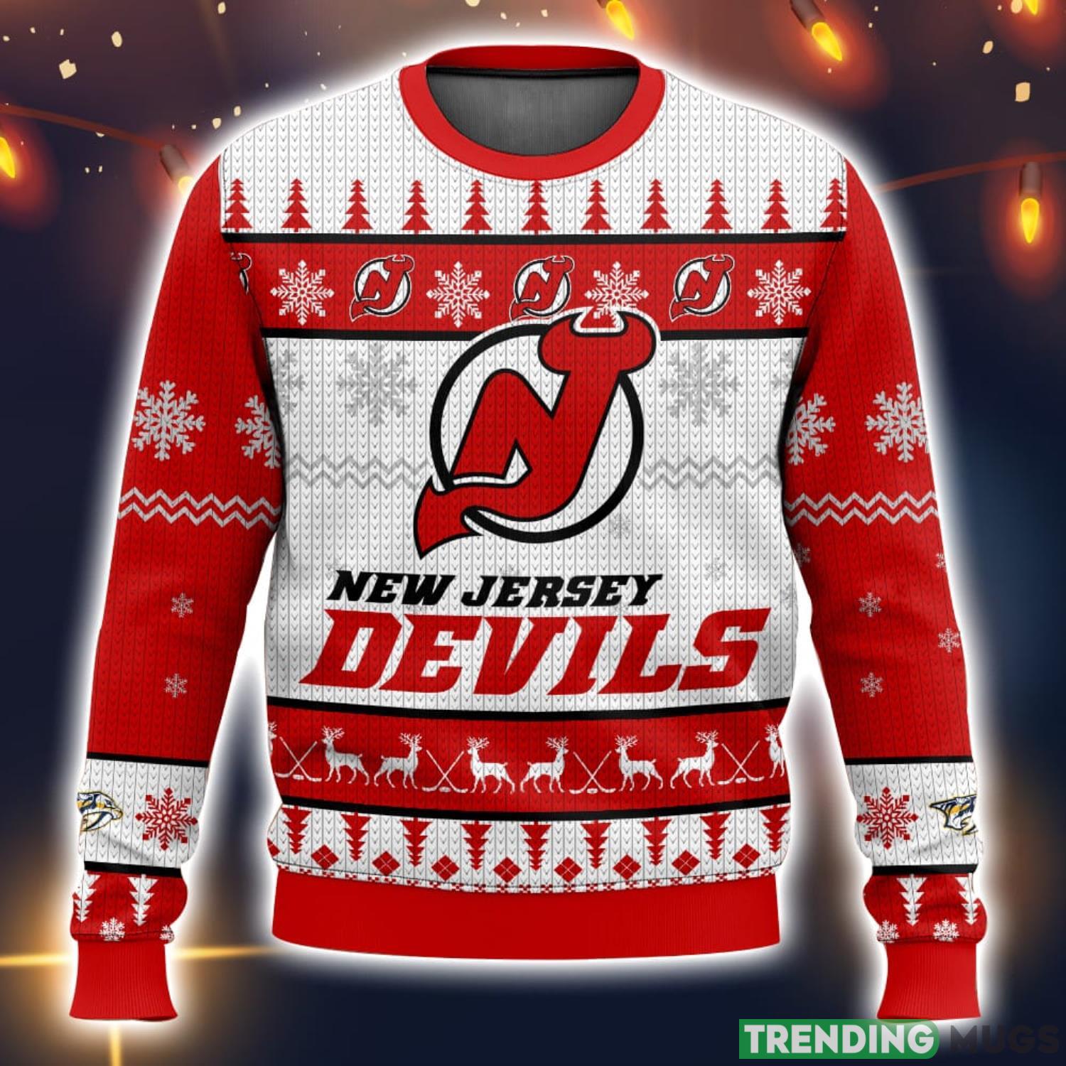 NHL New Jersey Devils 3D Ugly Christmas Sweater Men And Women Christmas Gift Product Photo 1 NHL New Jersey Devils 3D Ugly Christmas Sweater Men And Women Christmas Gift Product Photo 1