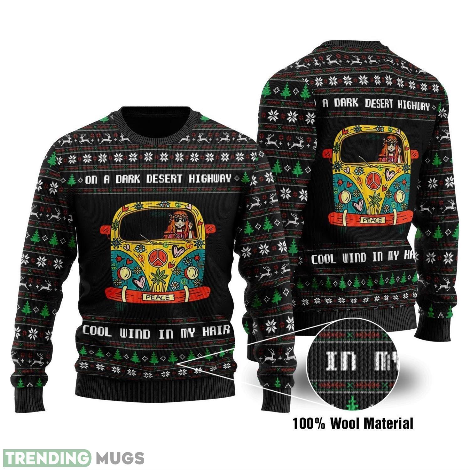 On A Dark Desert Highway Ugly Christmas Sweater Christmas Season Gift Product Photo 1 On A Dark Desert Highway Ugly Christmas Sweater Christmas Season Gift Product Photo 1