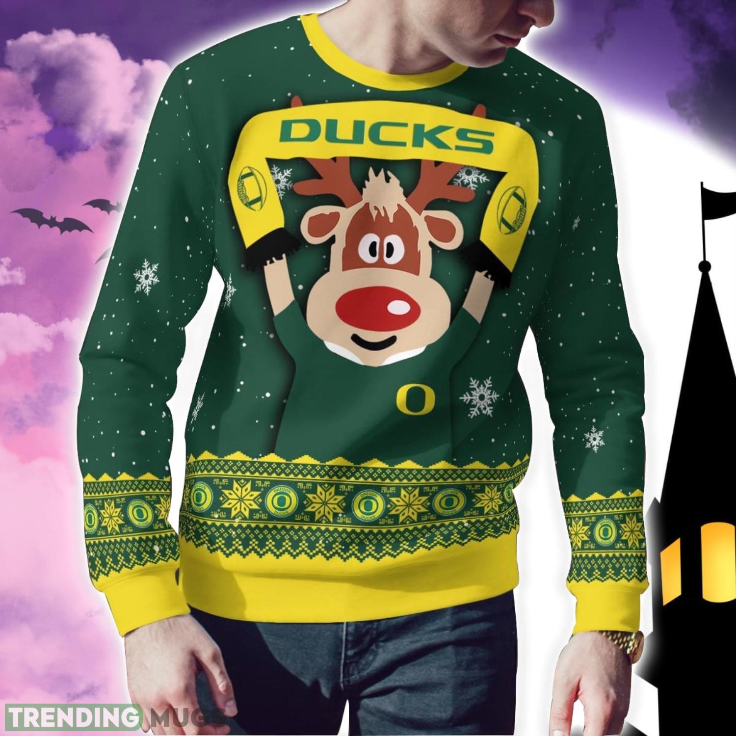 Oregon Ducks Cute Reindeer Ugly Christmas Sweater Christmas Party Gift 3D Sweater Oregon Ducks Cute Reindeer Ugly Christmas Sweater Christmas Party Gift 3D Sweater