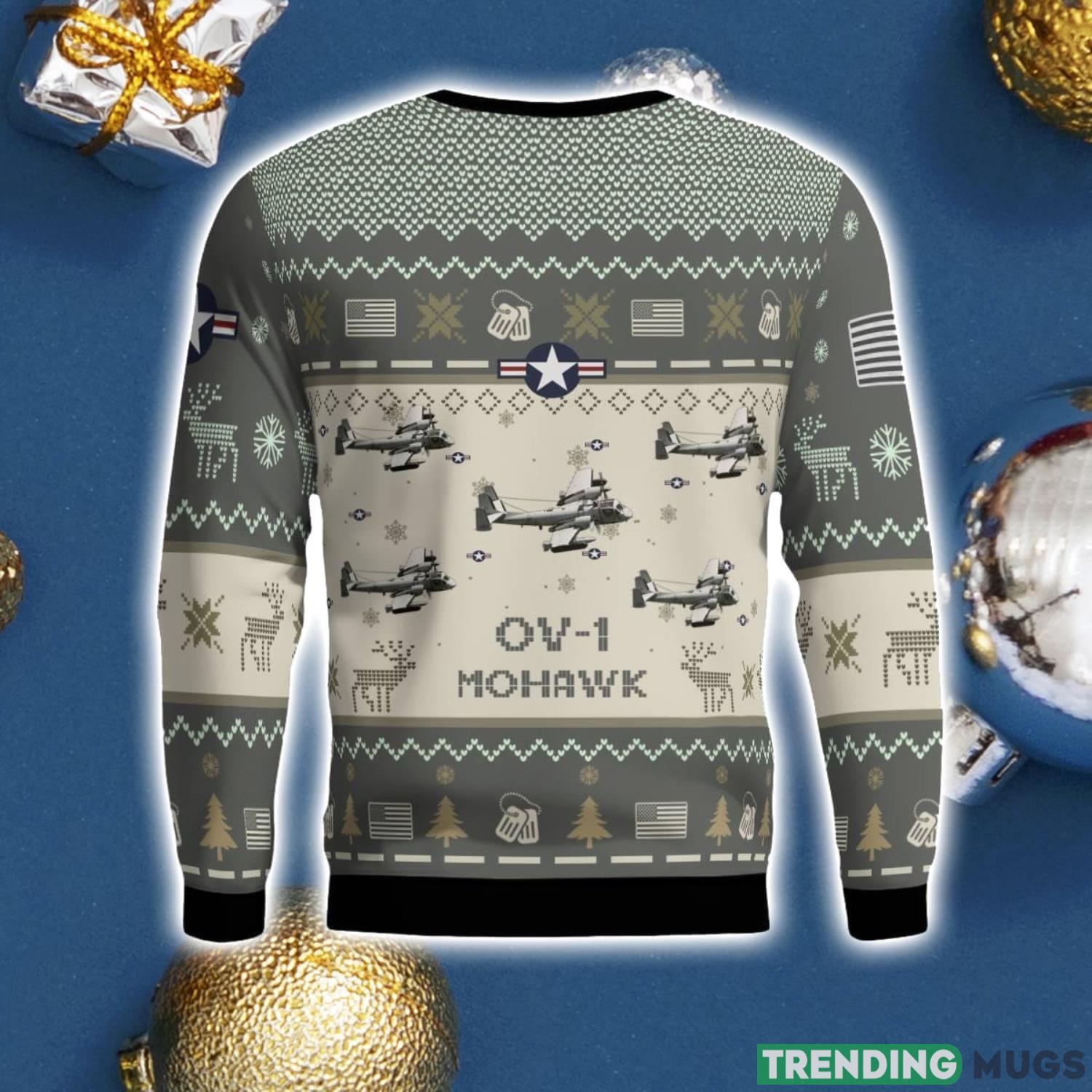 OV 1 Mohawk OV1 Aircraft New Trend Veteran Sweater AOP Ugly Christmas Sweater Gift For Christmas Military Color 3D Sweater OV 1 Mohawk OV1 Aircraft New Trend Veteran Sweater AOP Ugly Christmas Sweater Gift For Christmas Military Color 3D Sweater