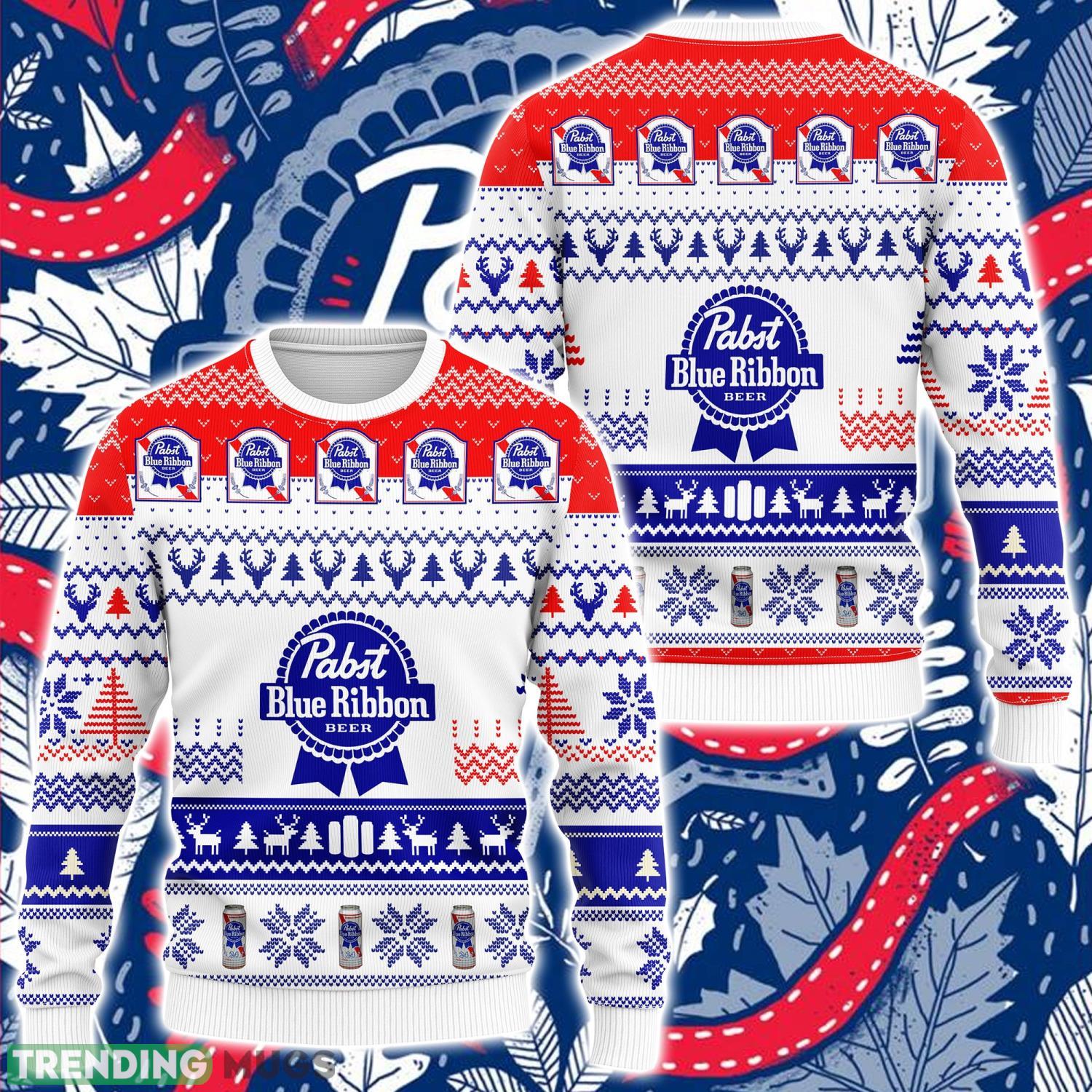 Pabst Blue Ribbon Beer Ugly Christmas Sweater 3D All Over Printed Sweaters Christmas Gift Product Photo 1 Pabst Blue Ribbon Beer Ugly Christmas Sweater 3D All Over Printed Sweaters Christmas Gift Product Photo 1