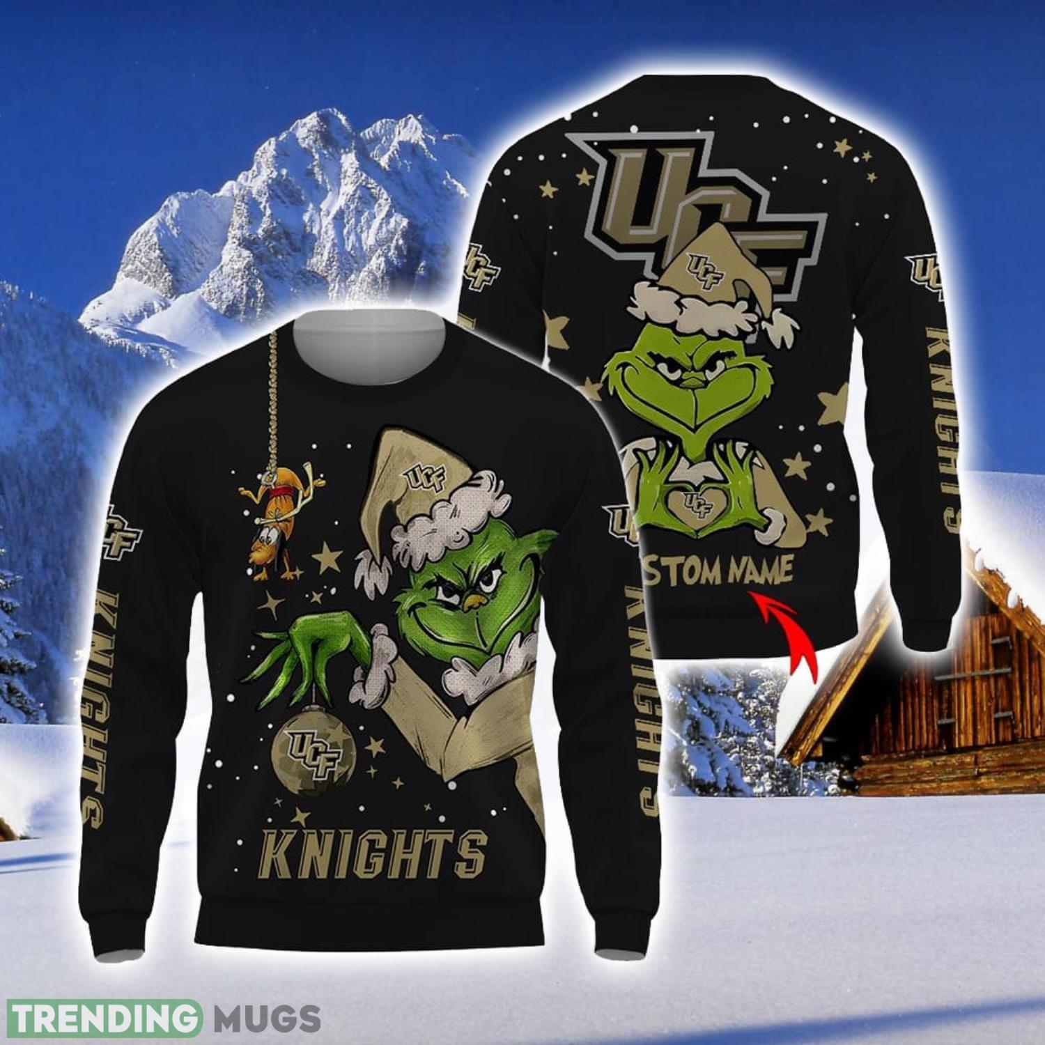 Personalized Name NCAA UCF Knights Football Fans Sweater Grinch Ugly Sweater Christmas Xmas Gift Product Photo 1