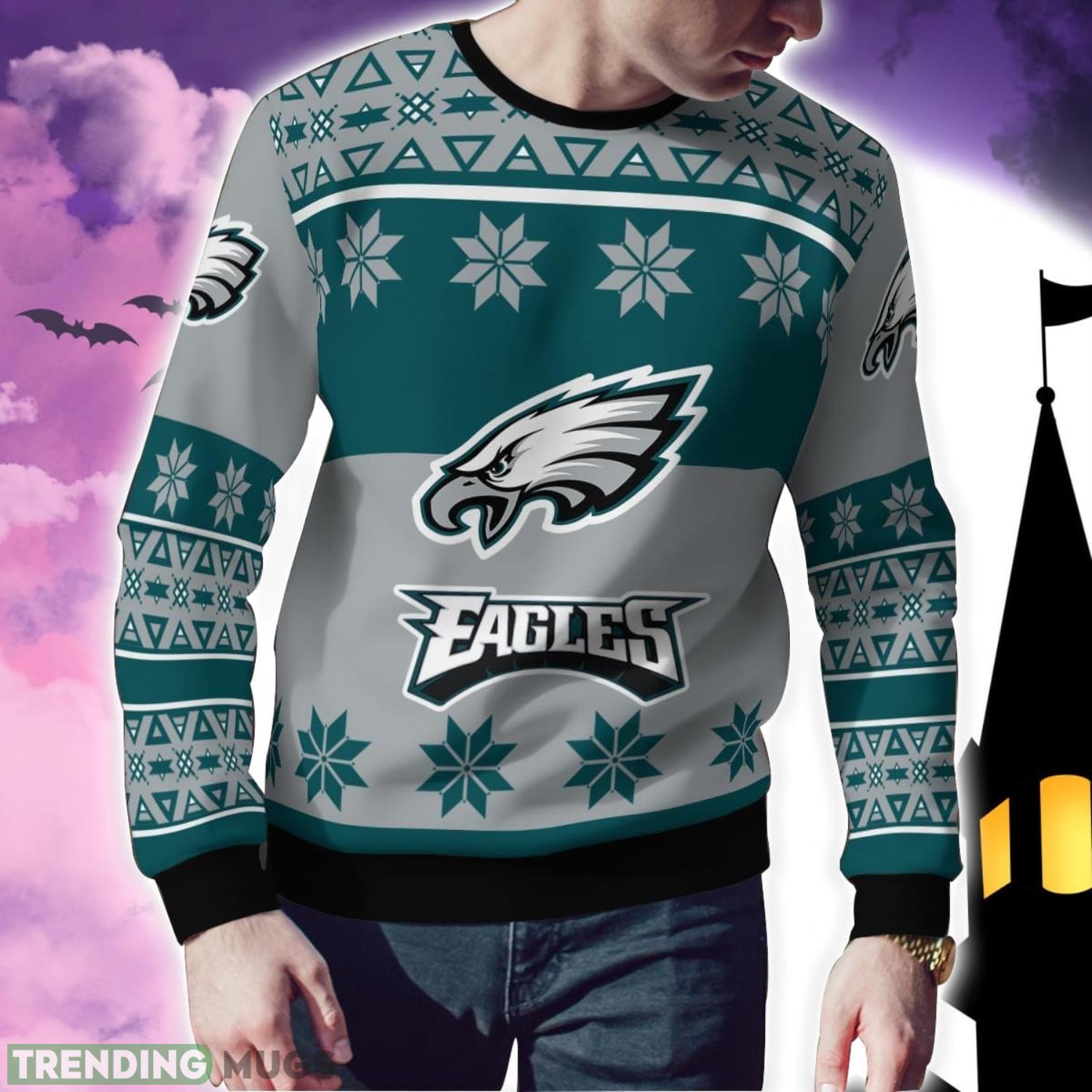 Philadelphia Eagles Logo Big Snowflake Pattern Ugly Christmas Sweater 3D Sweater Philadelphia Eagles Logo Big Snowflake Pattern Ugly Christmas Sweater 3D Sweater