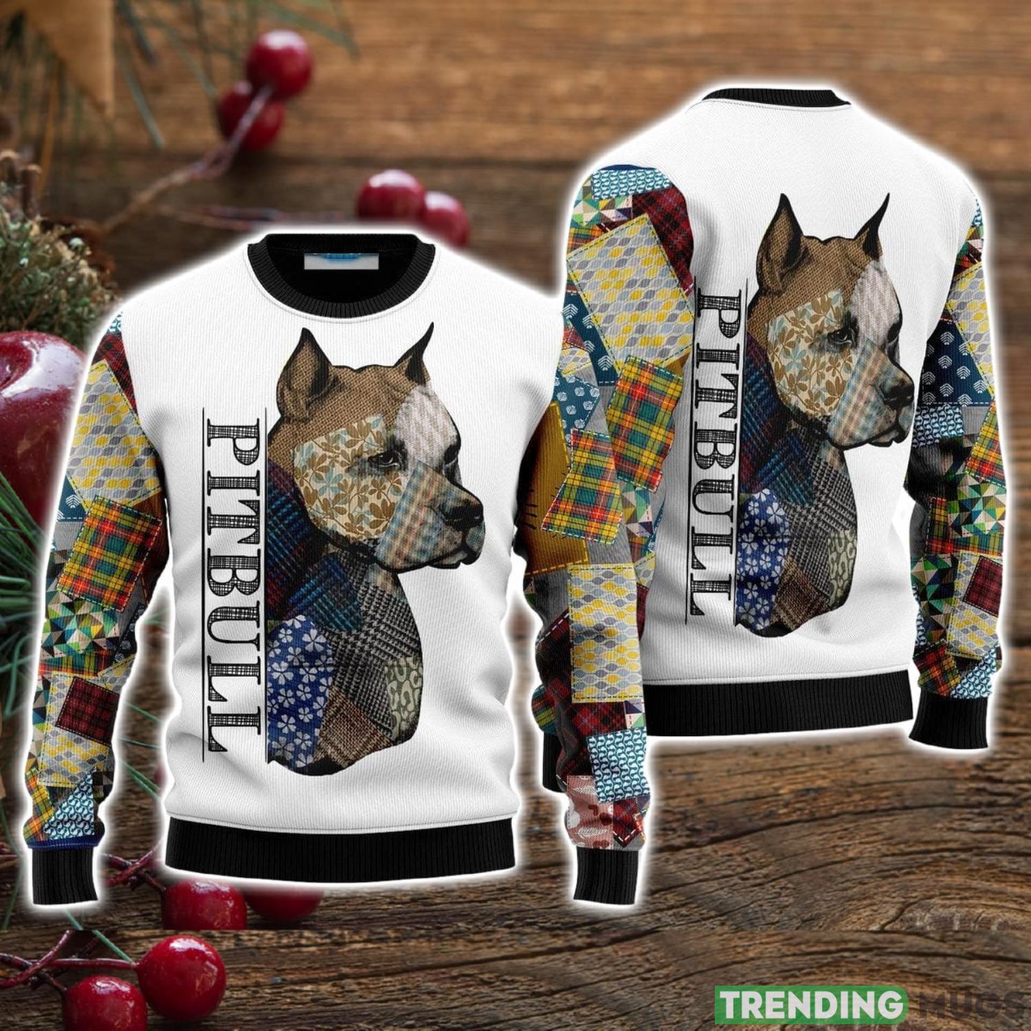 Pitbull Patchwork Seamless Ugly Christmas Sweater Christmas Holiday Gift For Men And Women Product Photo 1 Pitbull Patchwork Seamless Ugly Christmas Sweater Christmas Holiday Gift For Men And Women Product Photo 1