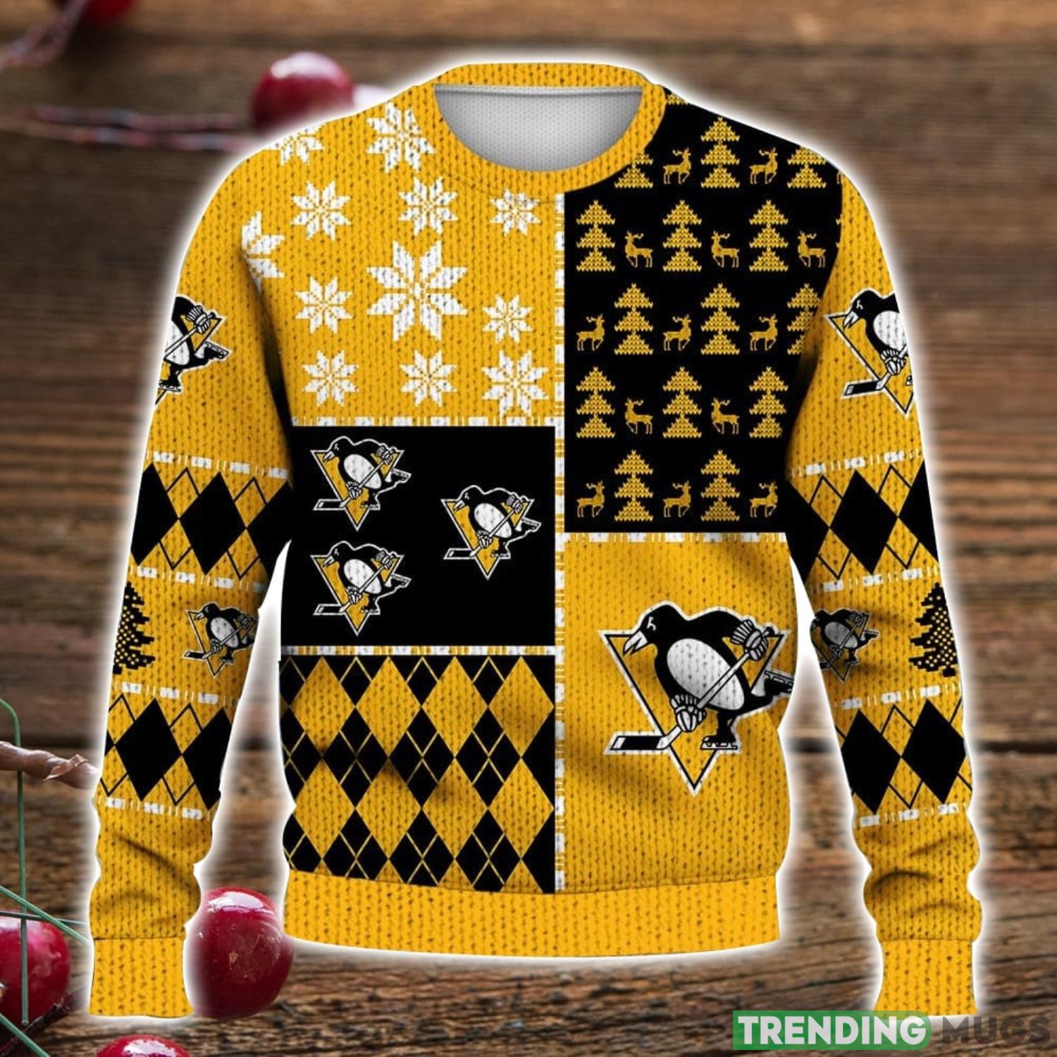 Pittsburgh Penguins Ice Hockey NHL Ugly Christmas Sweater Product Photo 1 Pittsburgh Penguins Ice Hockey NHL Ugly Christmas Sweater Product Photo 1