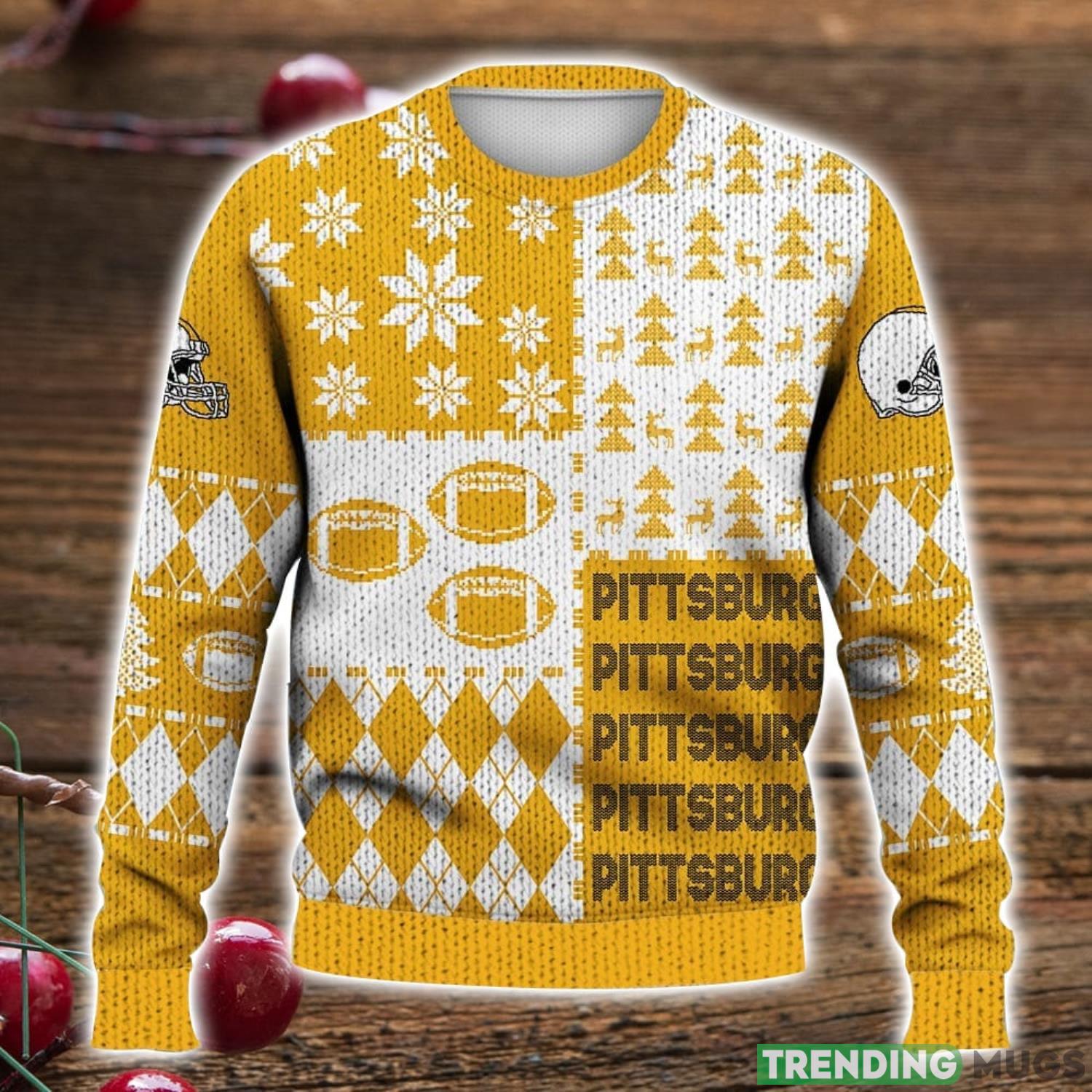 Pittsburgh Retro Football American Ugly Christmas Sweater For Men And Women Product Photo 1 Pittsburgh Retro Football American Ugly Christmas Sweater For Men And Women Product Photo 1