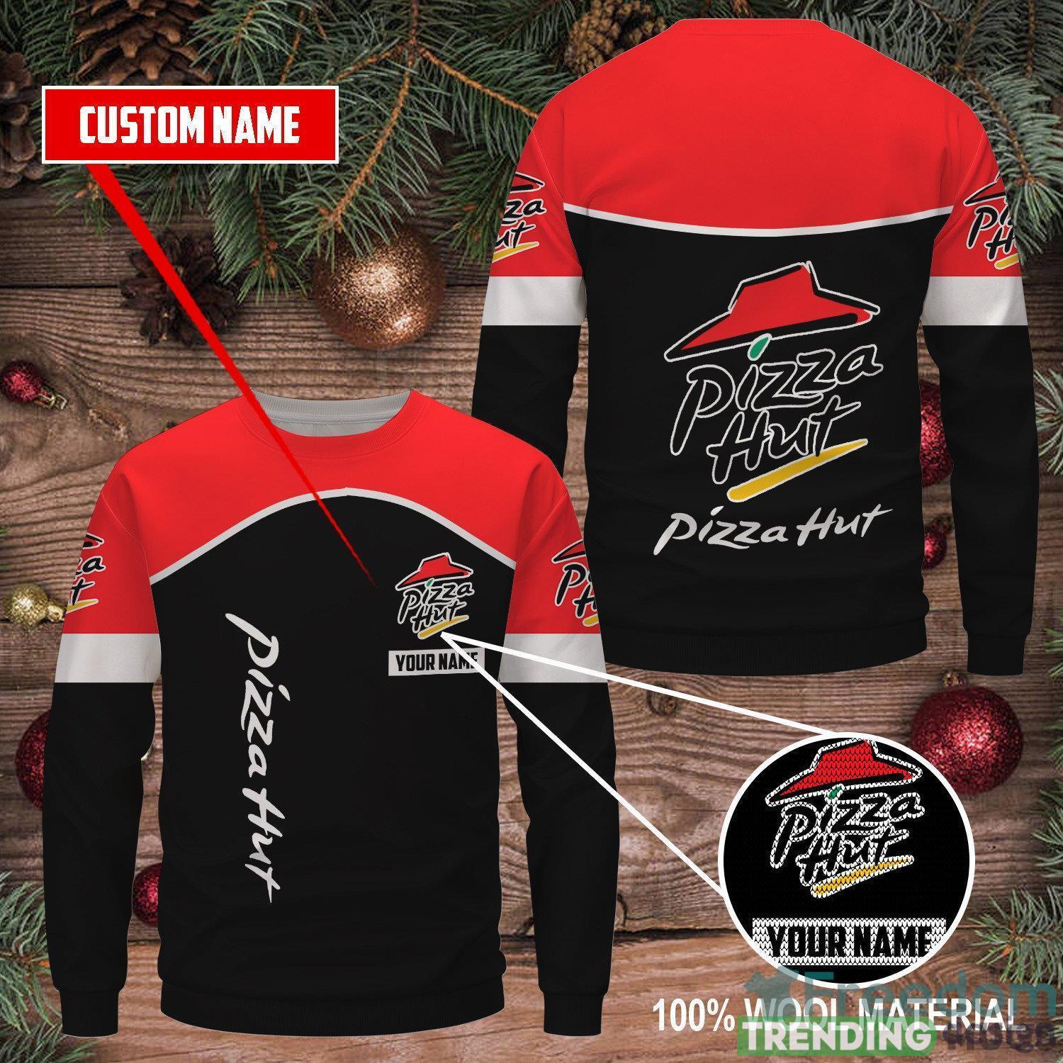Pizza Hut UGLY Sweater 3D Ugly Christmas Sweater Best Gift Custom Name Product Photo 1 Pizza Hut UGLY Sweater 3D Ugly Christmas Sweater Best Gift Custom Name Product Photo 1